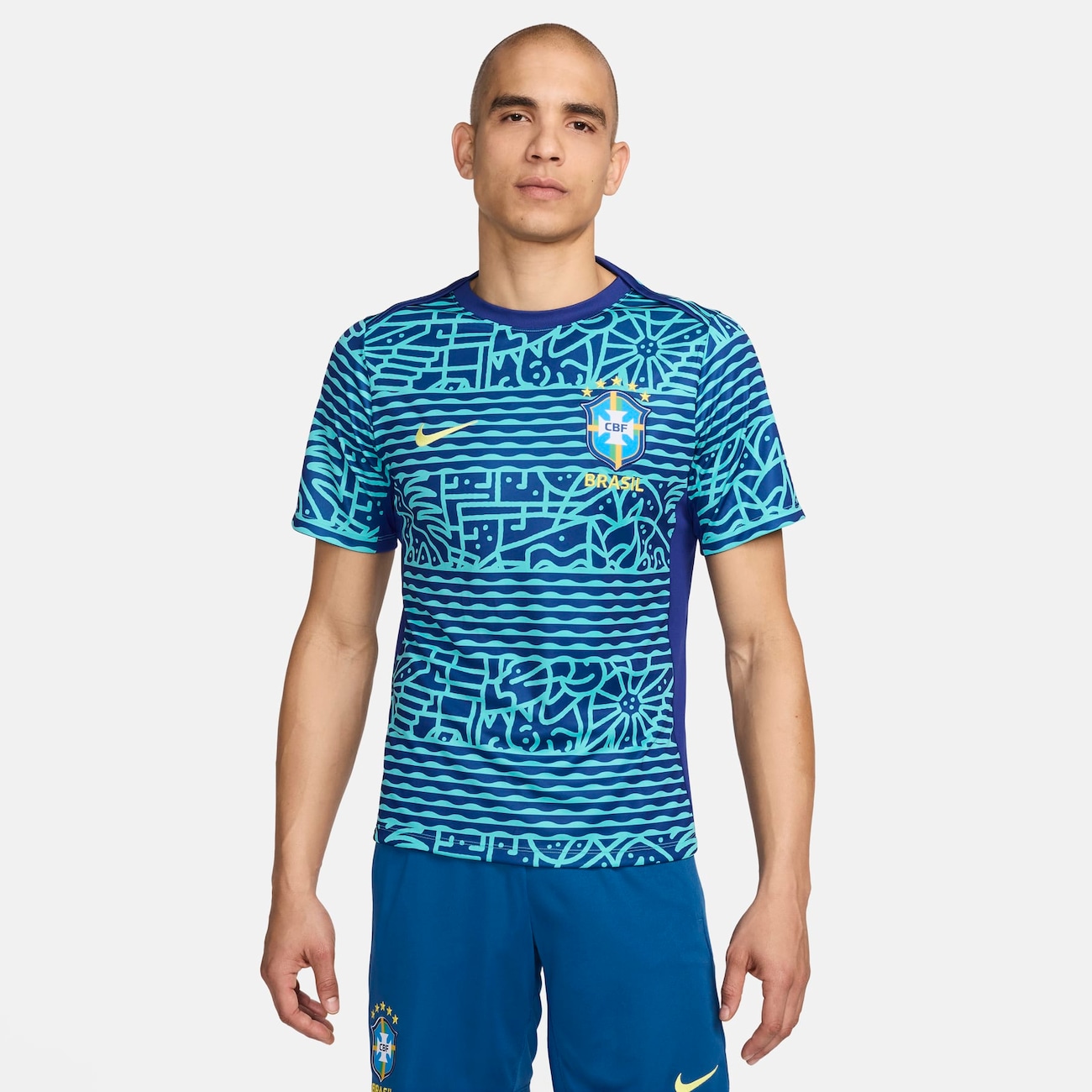 Camisa Nike Brasil Pré-Jogo Academy Pro Masculina