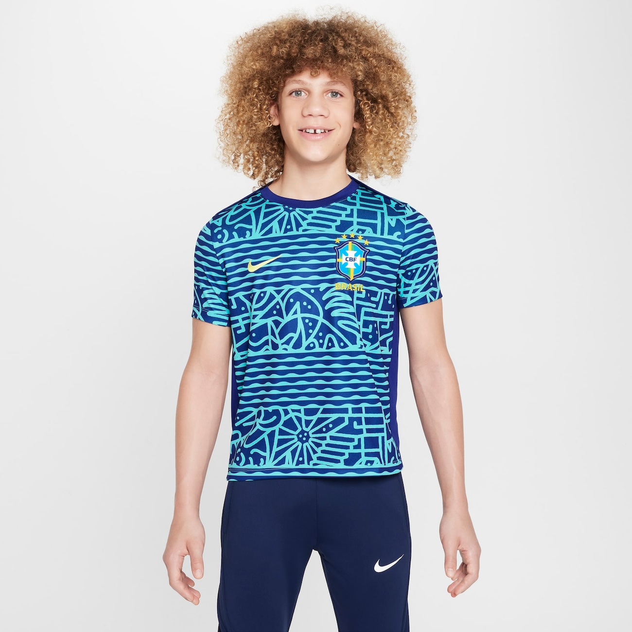 Camiseta Nike Brasil Pré-Jogo Dri-FIT Academy Pro Infantil