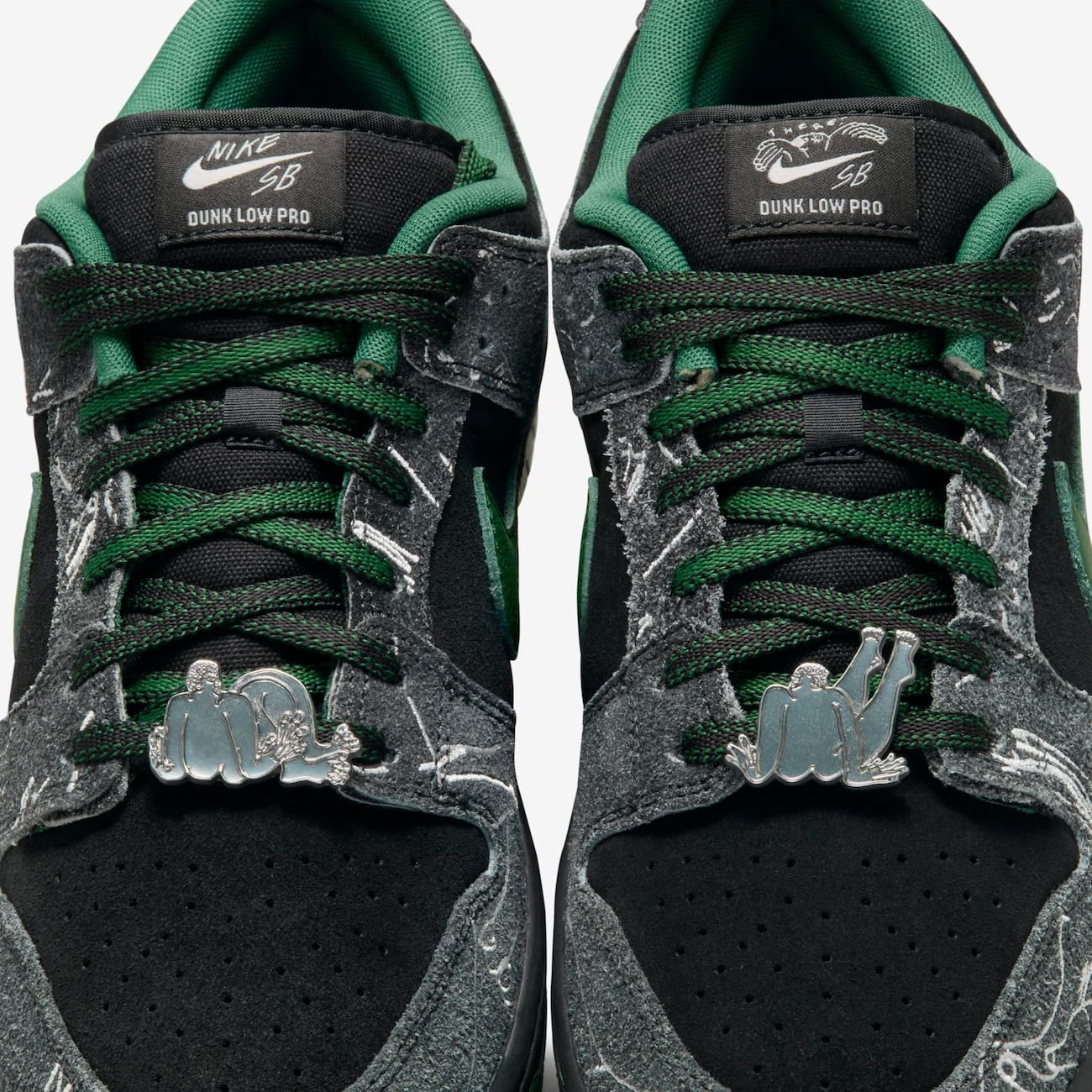 Nike SB Dunk Low Pro x There Skateboards Anthracite and Gorge Green