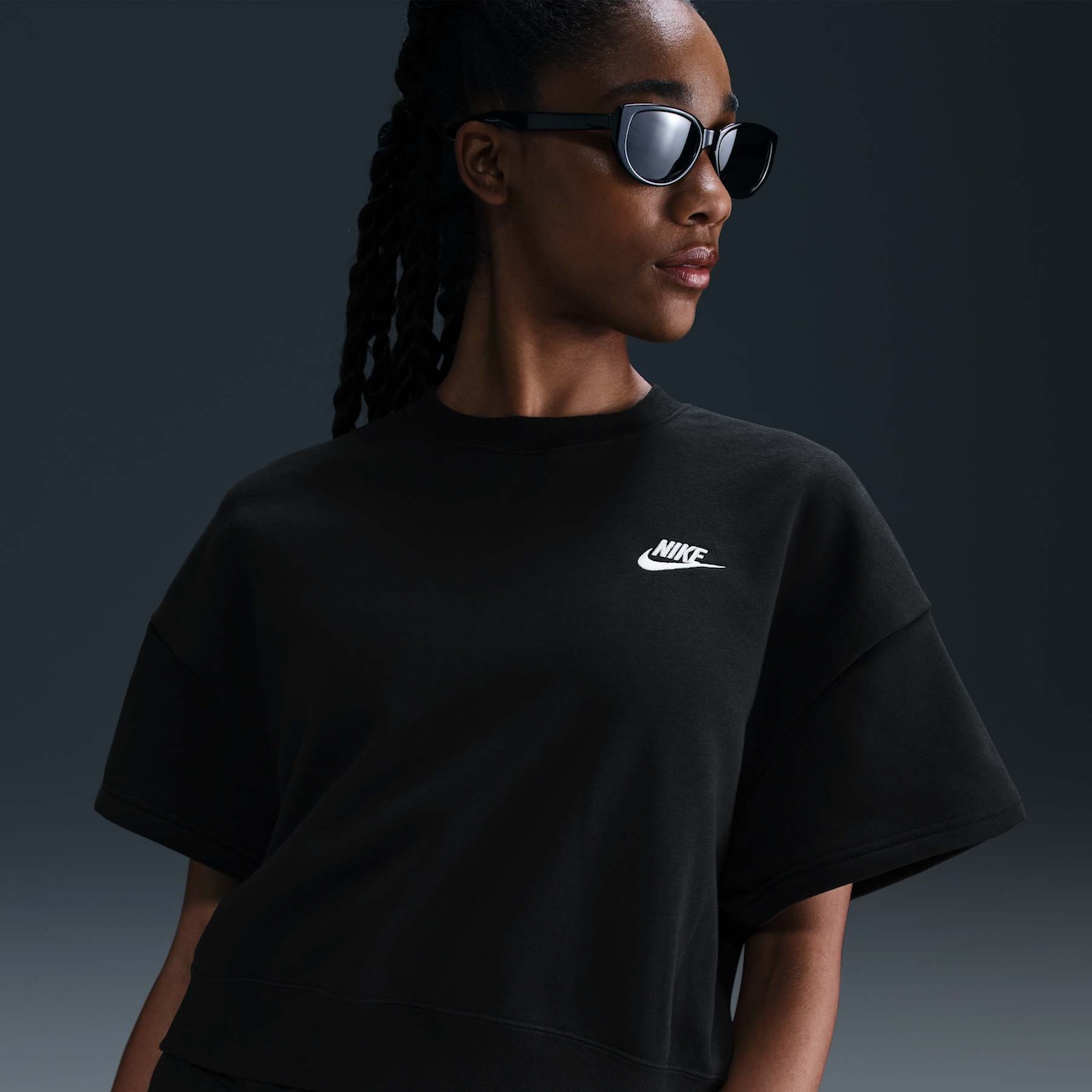 Camiseta Nike Sportswear Club Fleece Crew Feminina