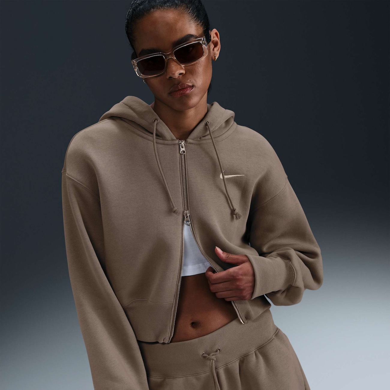 Blusão Nike Sportswear Cropped Phoenix Feminino