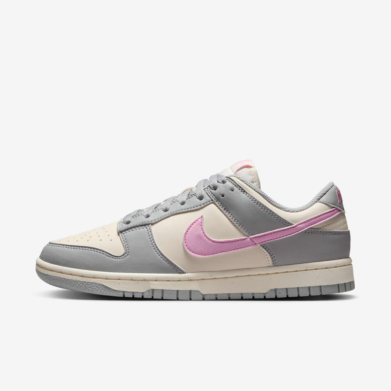 Women's Dunk Low Light Smoke Grey & Pink Rise