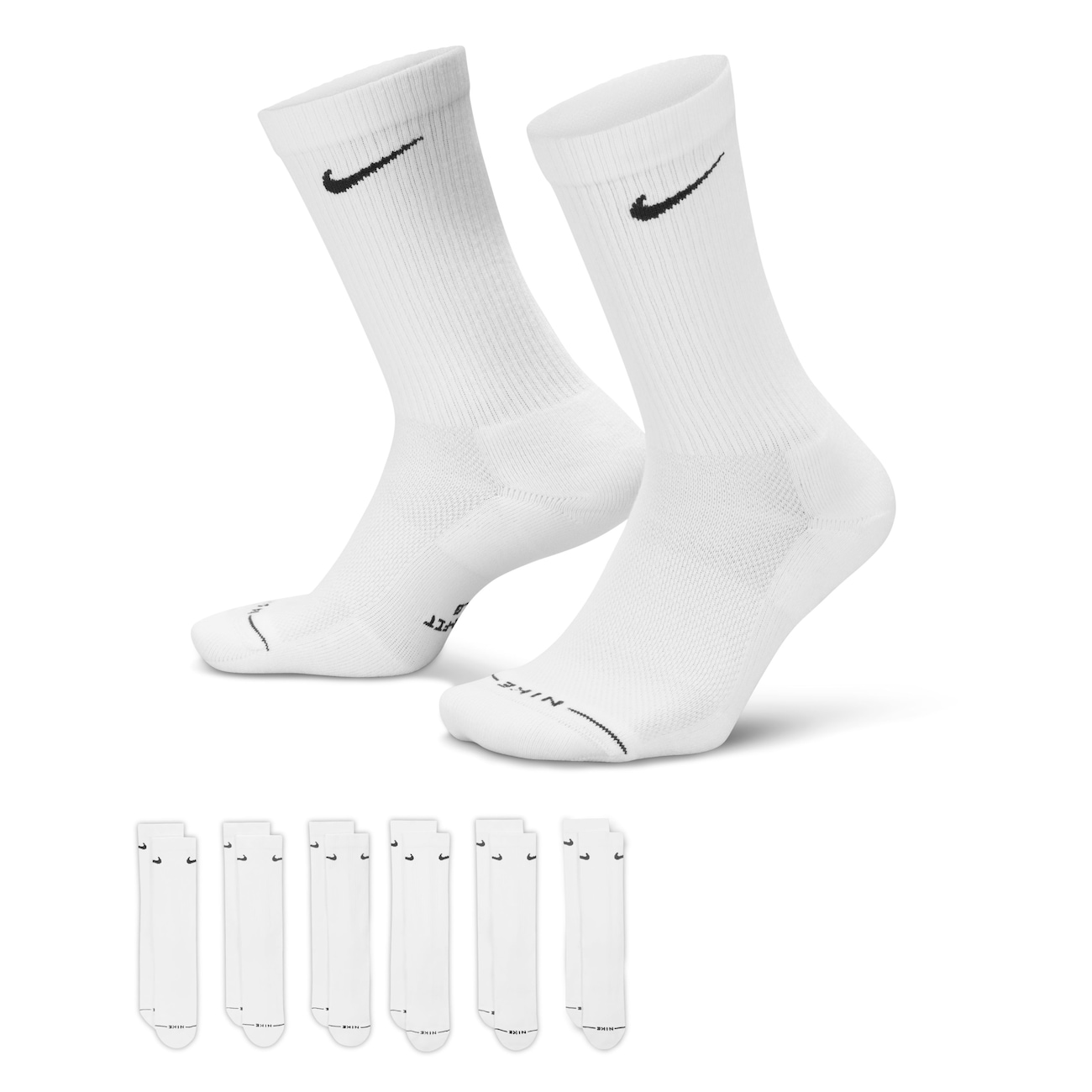 Meia Nike Everyday Elevate Crew (6 Pares) Unissex