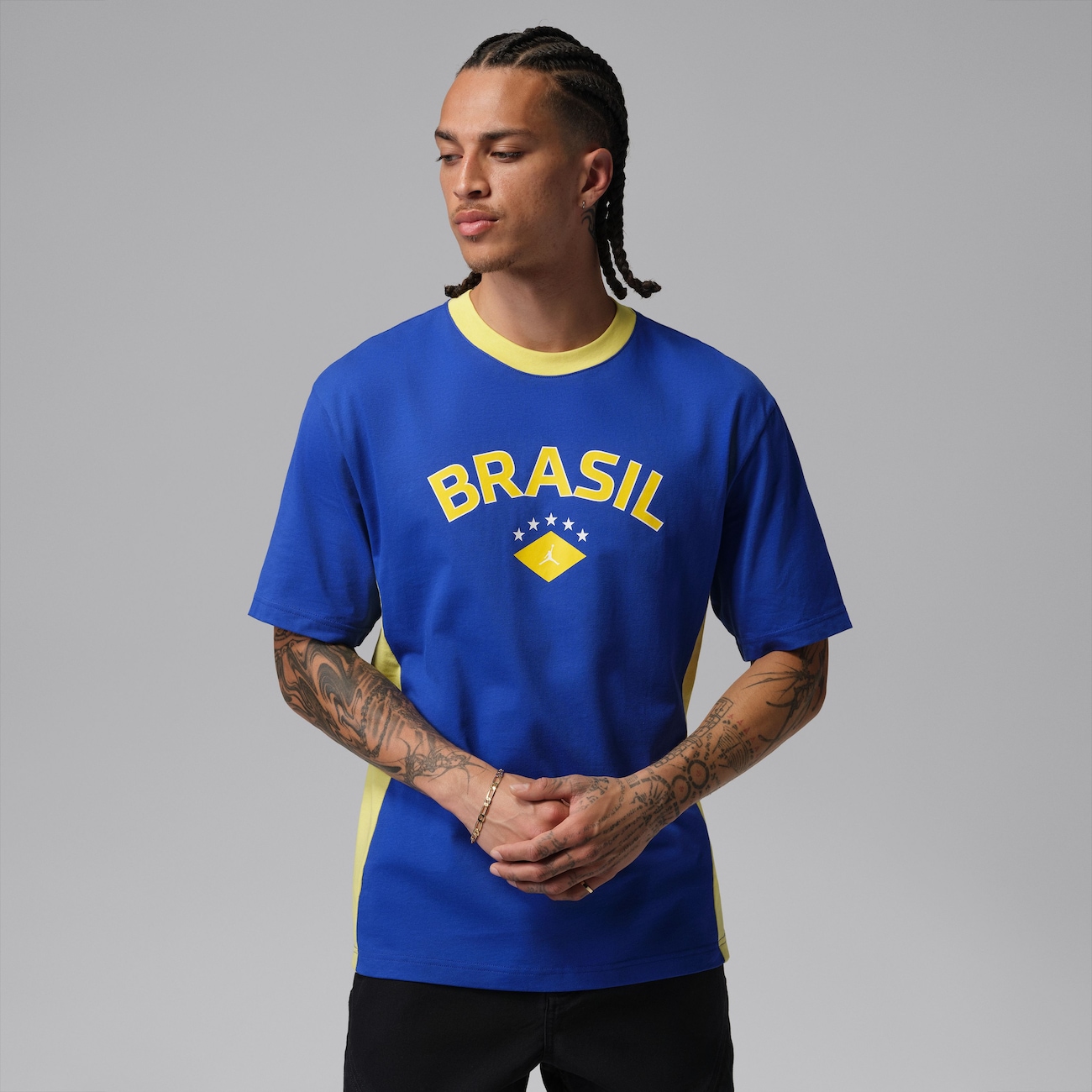 Camiseta Brasil Air Jordan 85 Crew Masculina