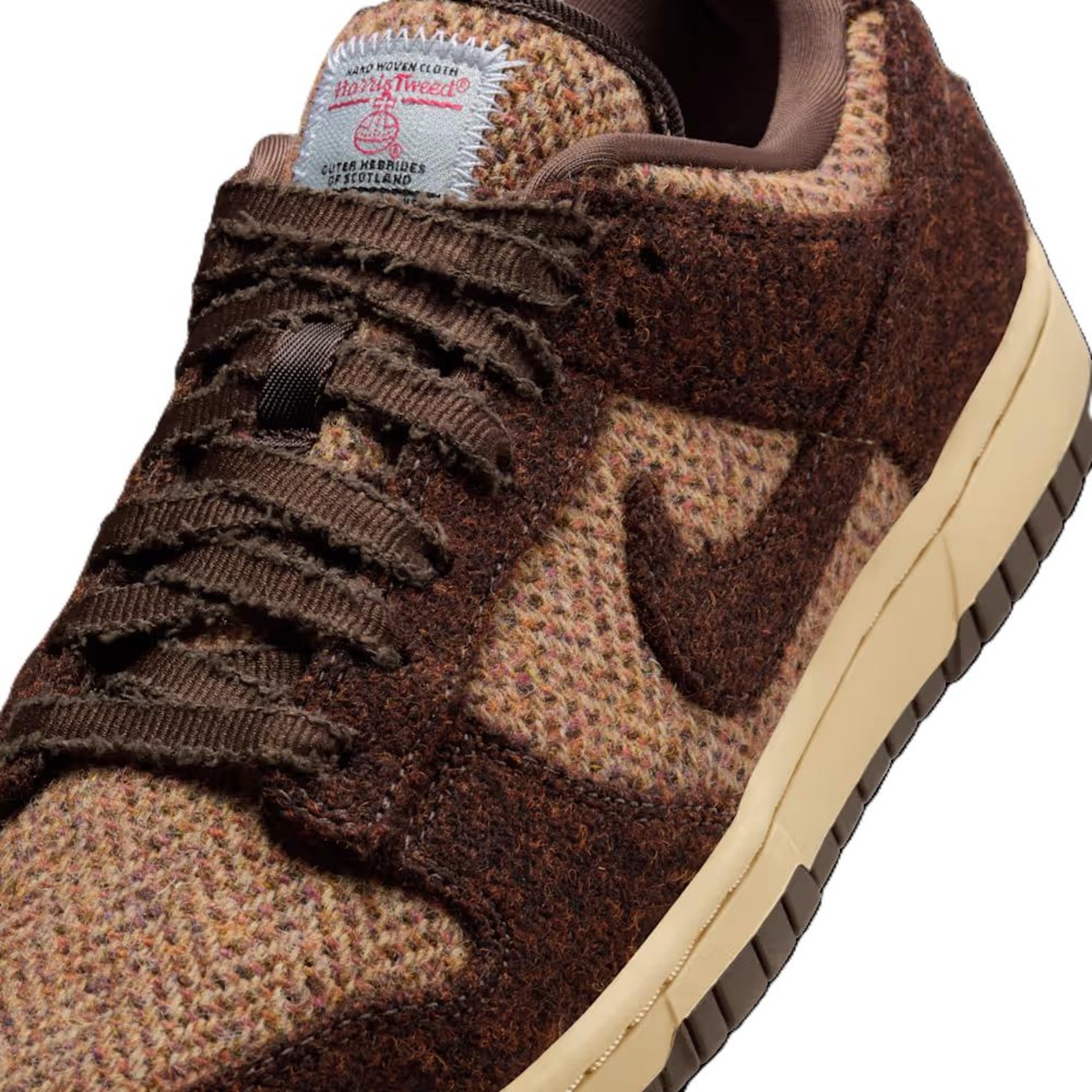 Women's Dunk Low x Harris Tweed® Sesame and Violet Mist - Nike