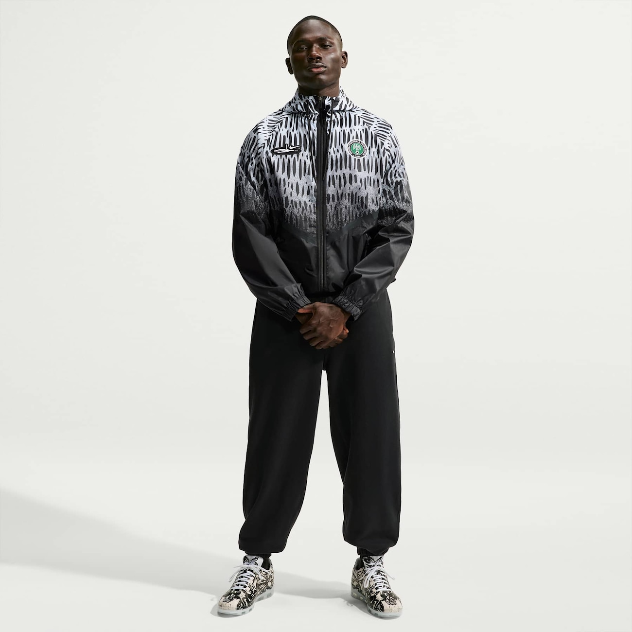 Nike Dri-FIT Anthem Jacket x Nigeria x Slawn White, Black and