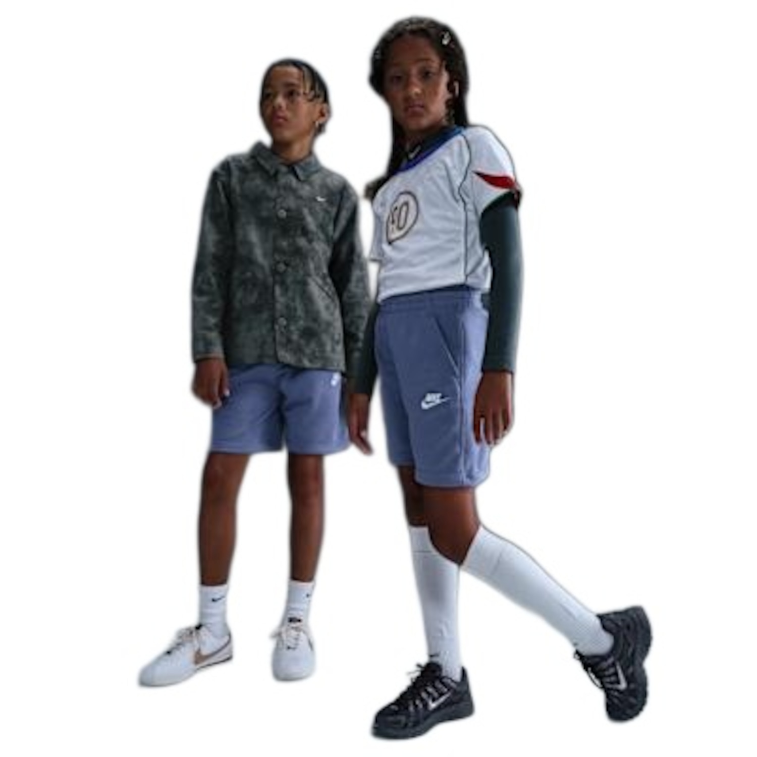 Vista 2 Shorts Nike Sportswear Club Fleece Infantil Cinza Nike Sportswear Cinza