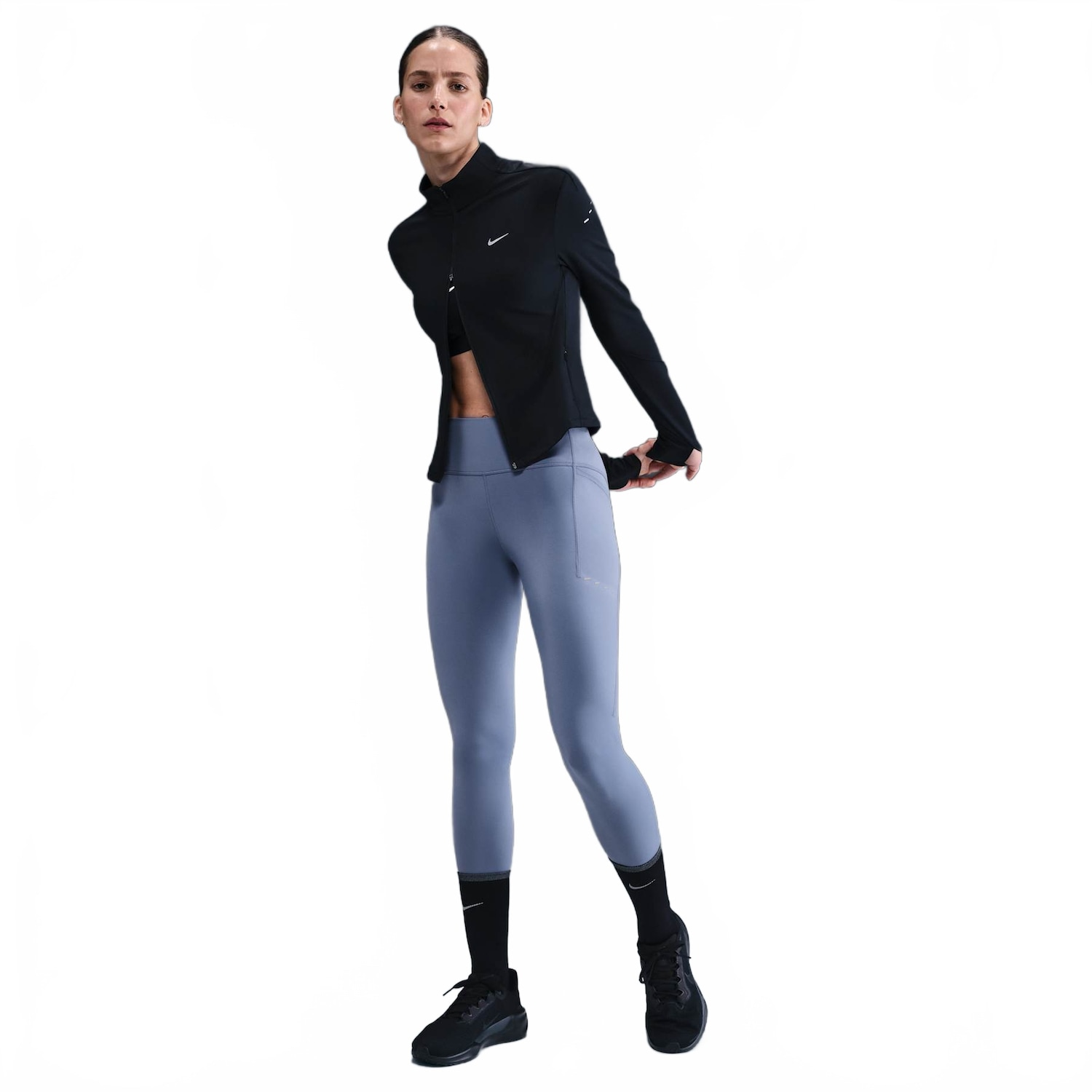 Vista 2 Legging Nike Dri-FIT Swift Feminina Azul Nike Azul