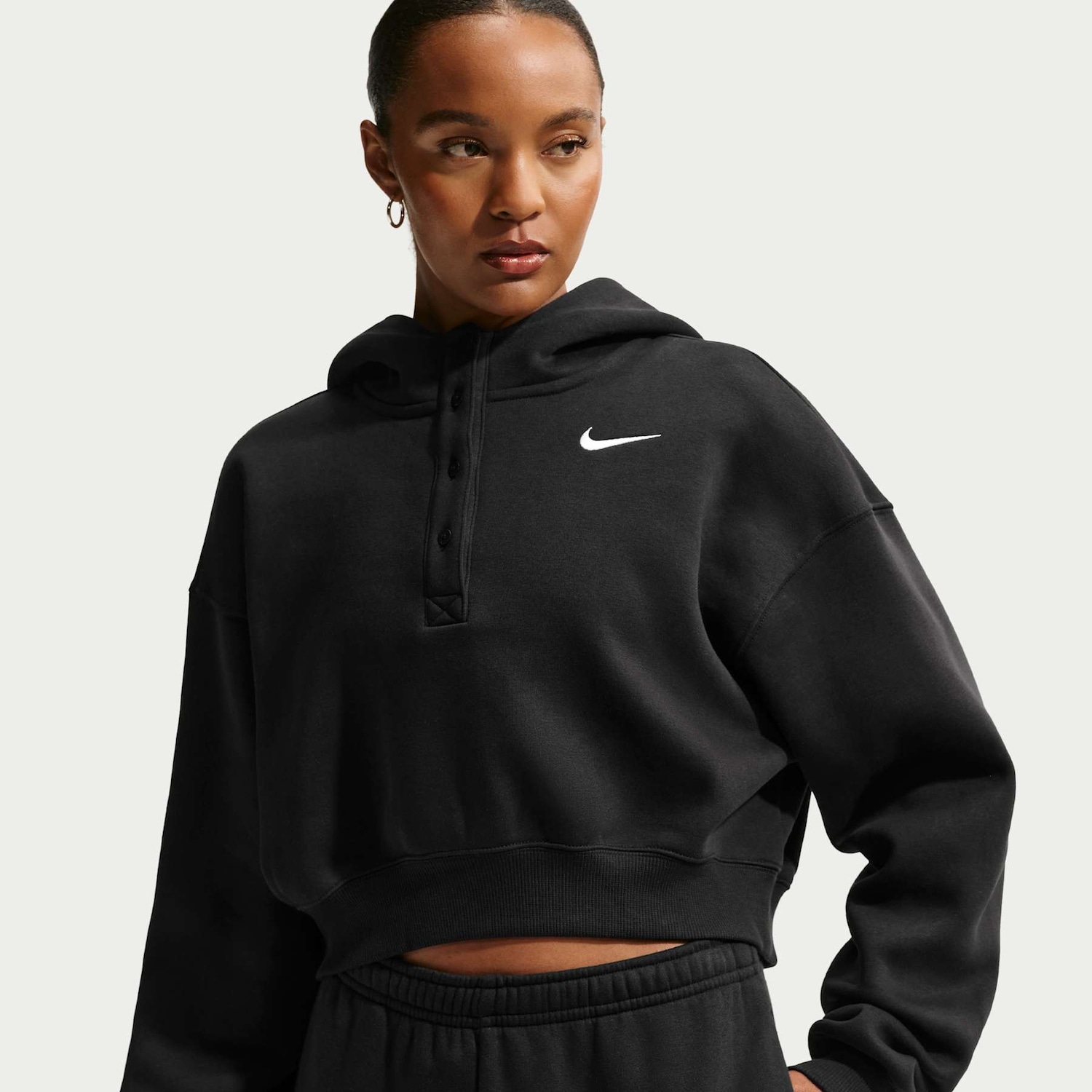 Blusão Cropped Nike Sportswear Phoenix Fleece Oversized Feminino