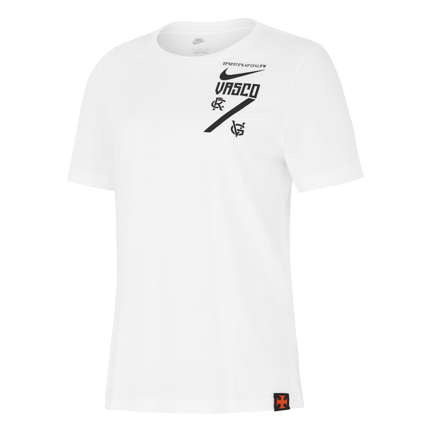 Camiseta Vasco Nike Crest Feminina | Cor: Branco | Tamanho: G