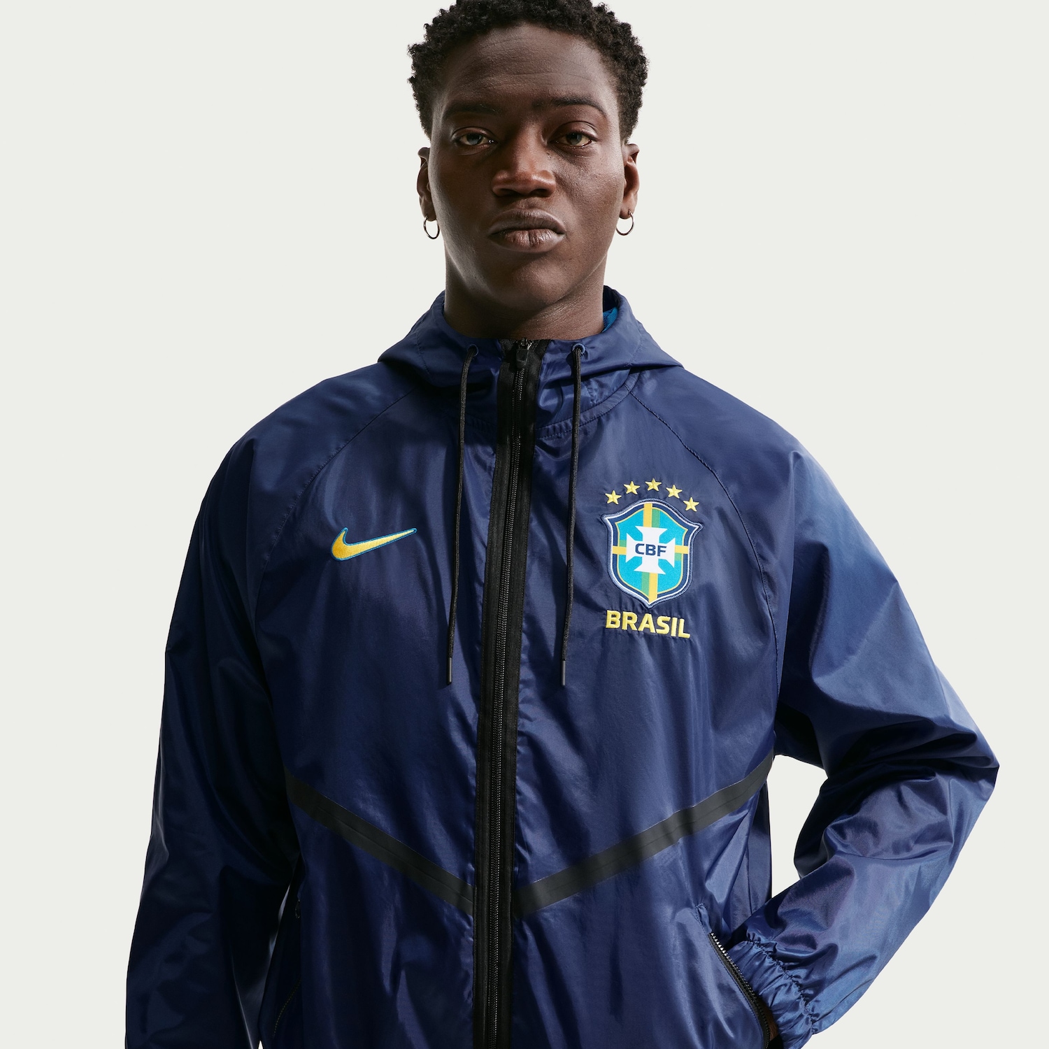 Jaqueta Brasil Dri-FIT Nike Knit Hino Masculina | Cor: Azul | Tamanho: G