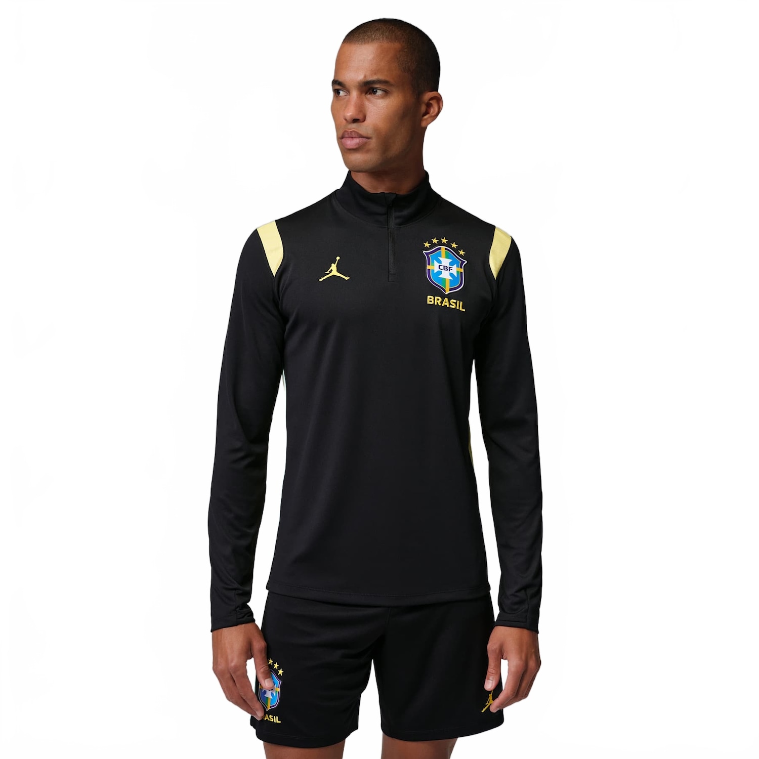 Camiseta Brasil Jordan Manga Longa Academy Pro 2026 Treino Masculina
