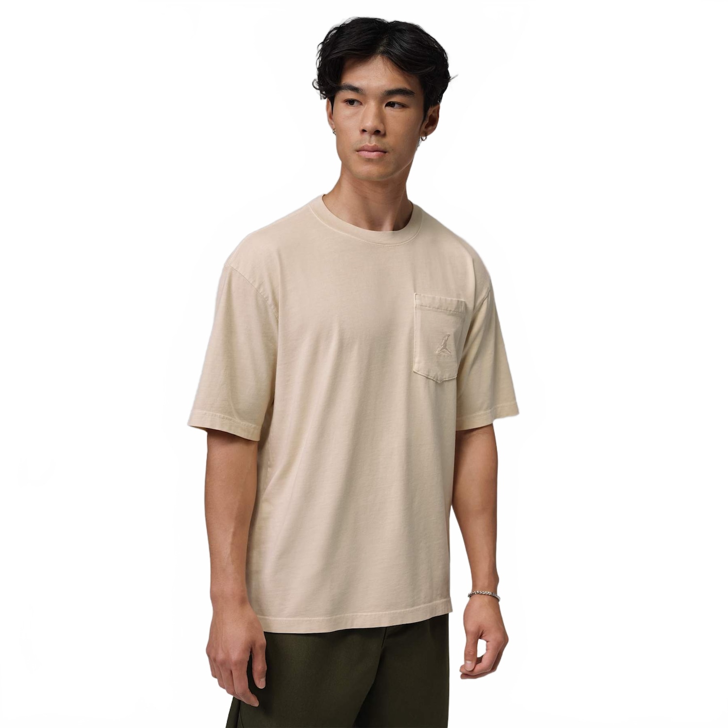 Camiseta Jordan Brooklyn Labor Pocket Masculina | Cor: Bege | Tamanho: G