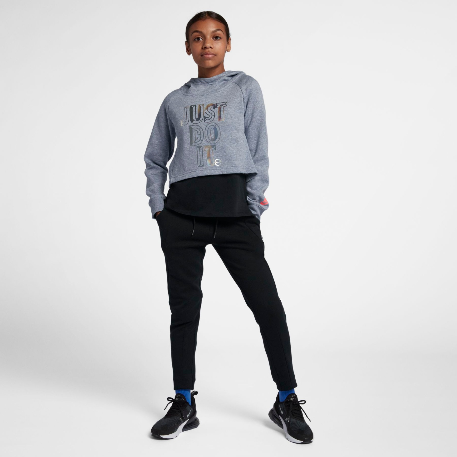 Blusão Nike Sportswear Just Do It Cropped Infantil - Foto 6