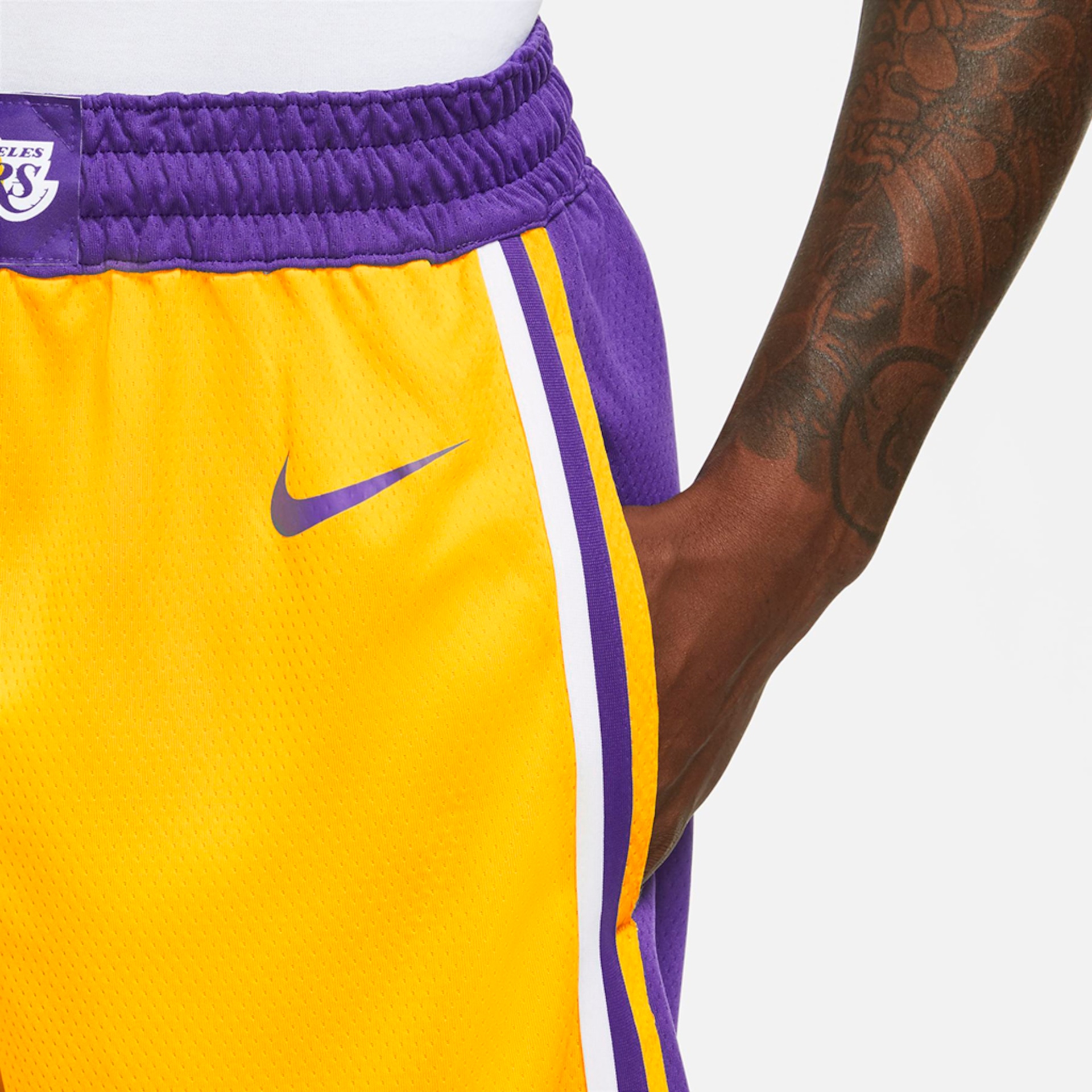 Shorts Nike Los Angeles Lakers Icon Edition Swingman Masculino - Foto 4