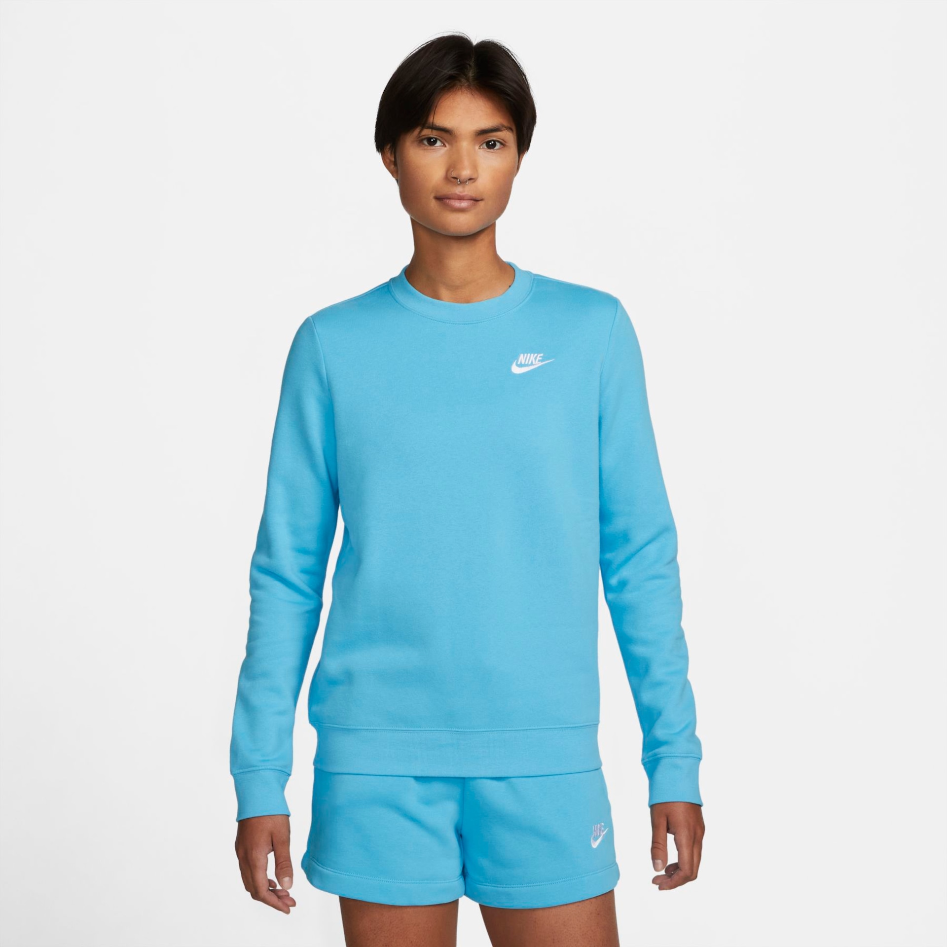 Blusão Nike Sportswear Club Fleece Crew Feminino - Foto 1