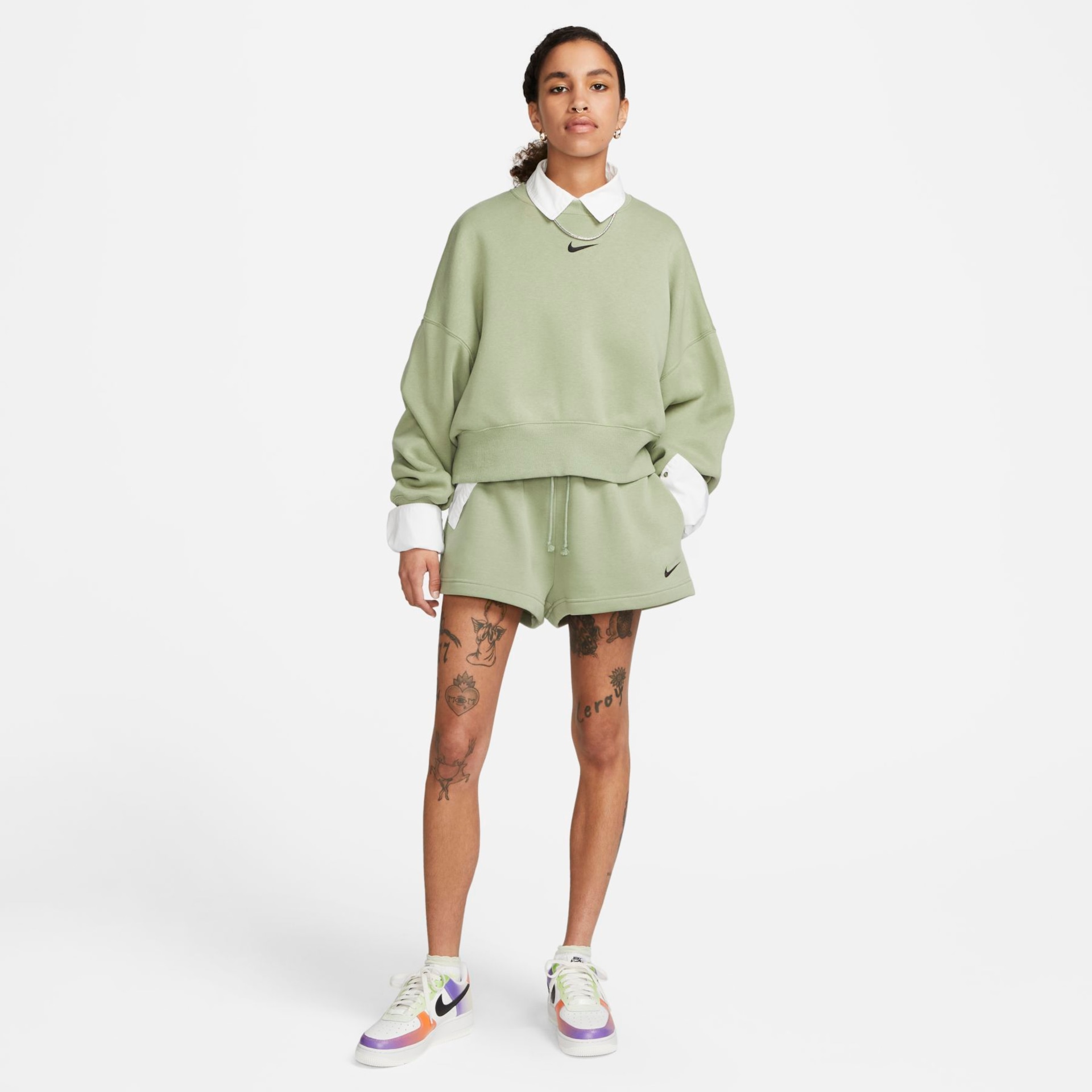 Shorts Nike Sportswear Phoenix Fleece Feminino - Foto 8