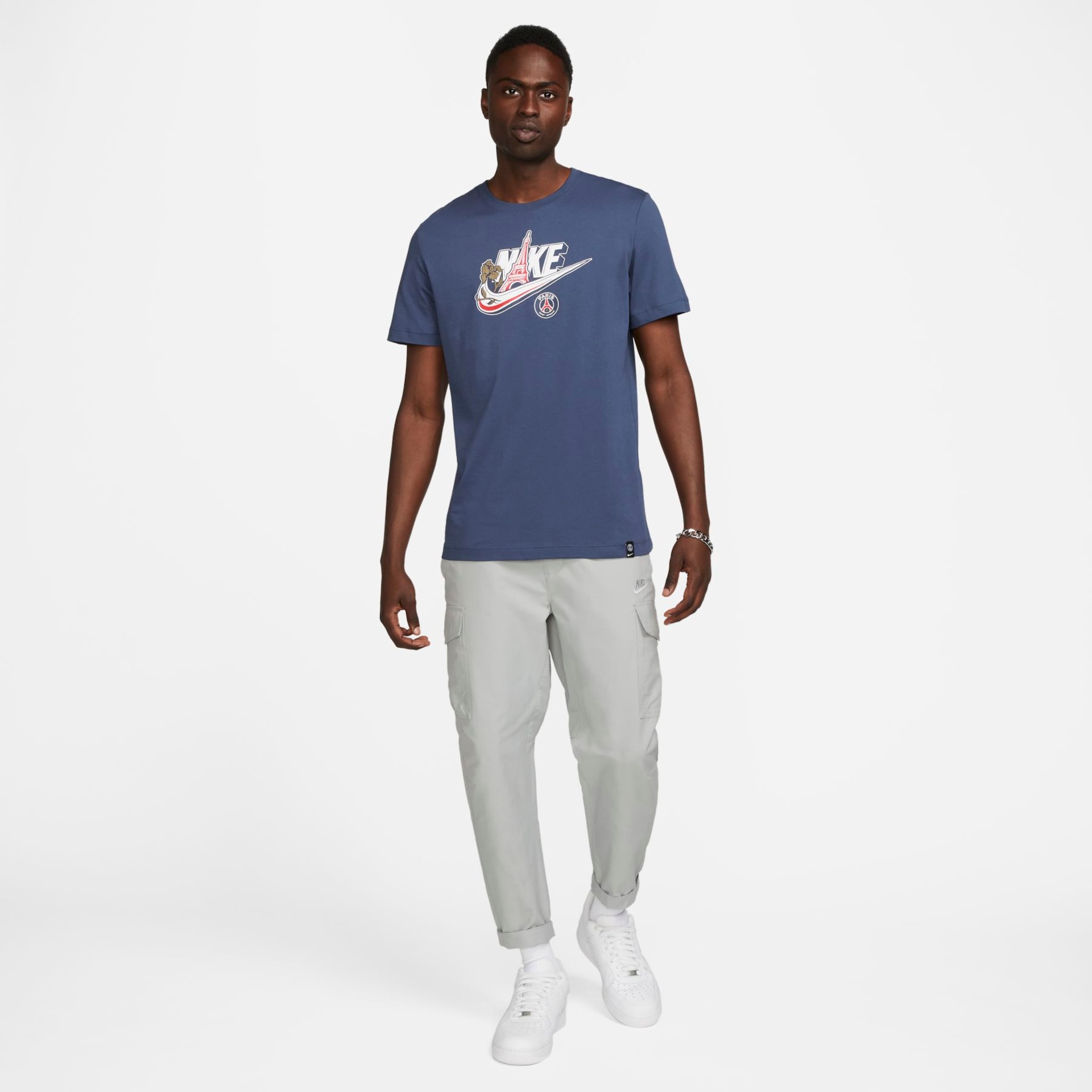 Camiseta Nike Paris Saint-Germain Futura Masculina - Foto 5