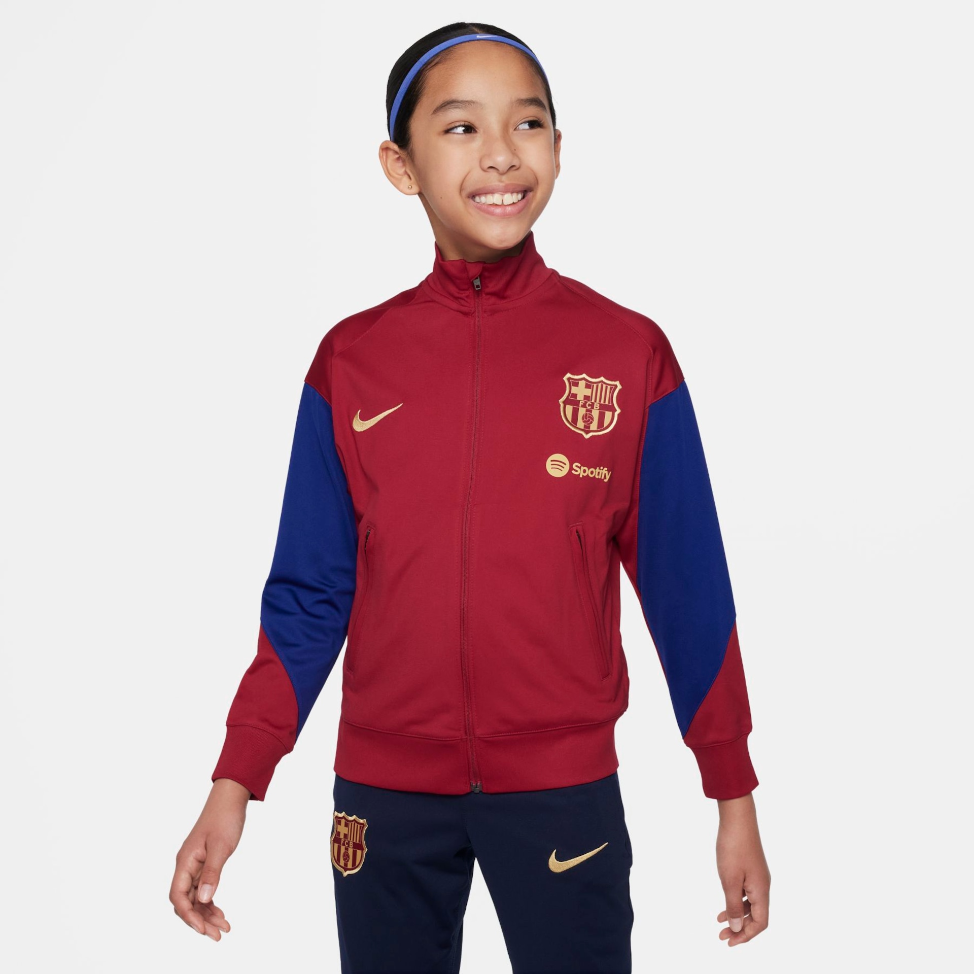 Agasalho Nike Barcelona Strike Infantil - Foto 3