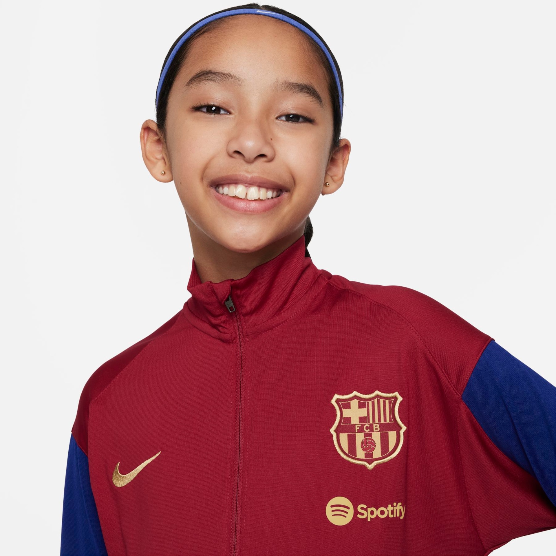 Agasalho Nike Barcelona Strike Infantil - Foto 4