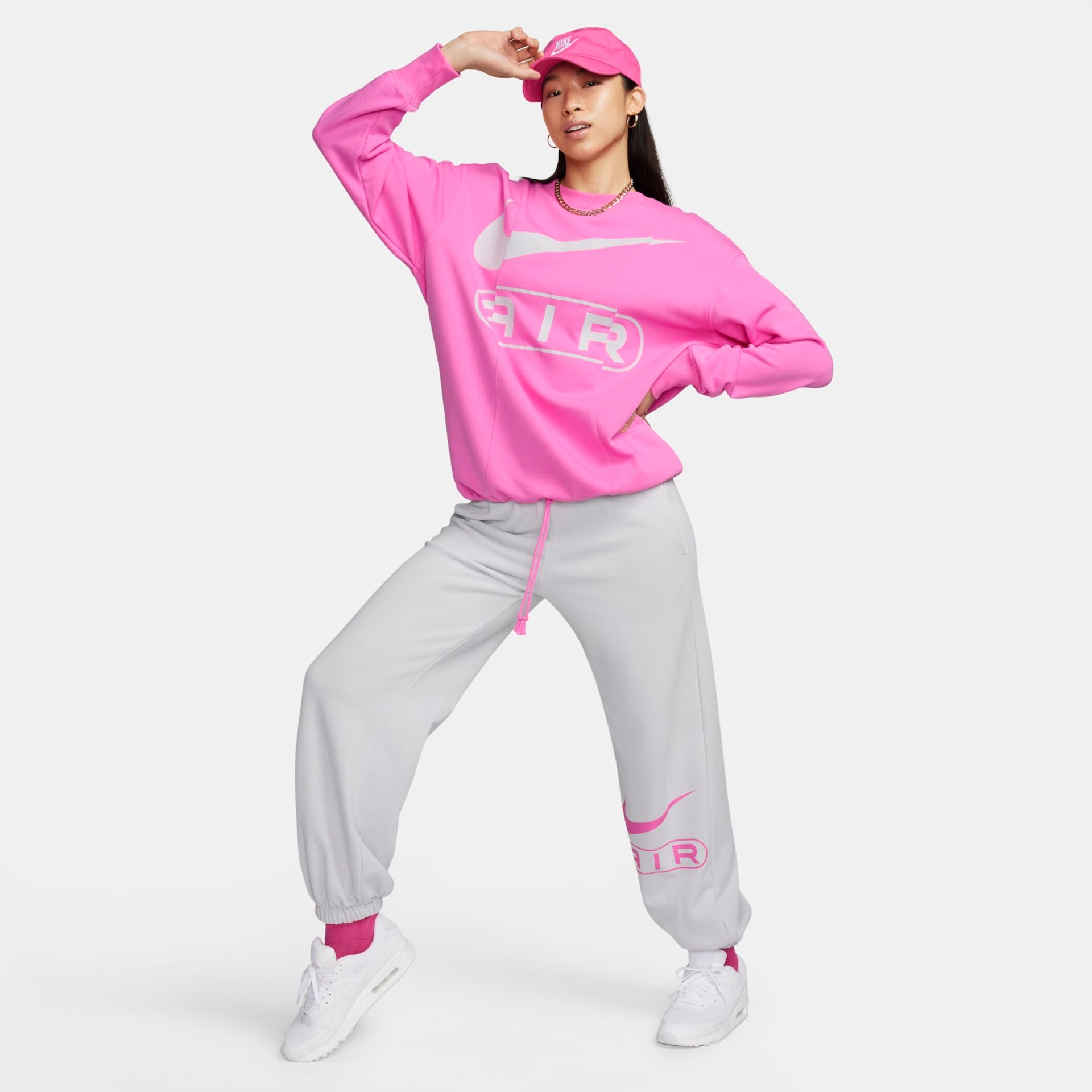 Blusão Nike Air Fleece Crew Feminino - Foto 7