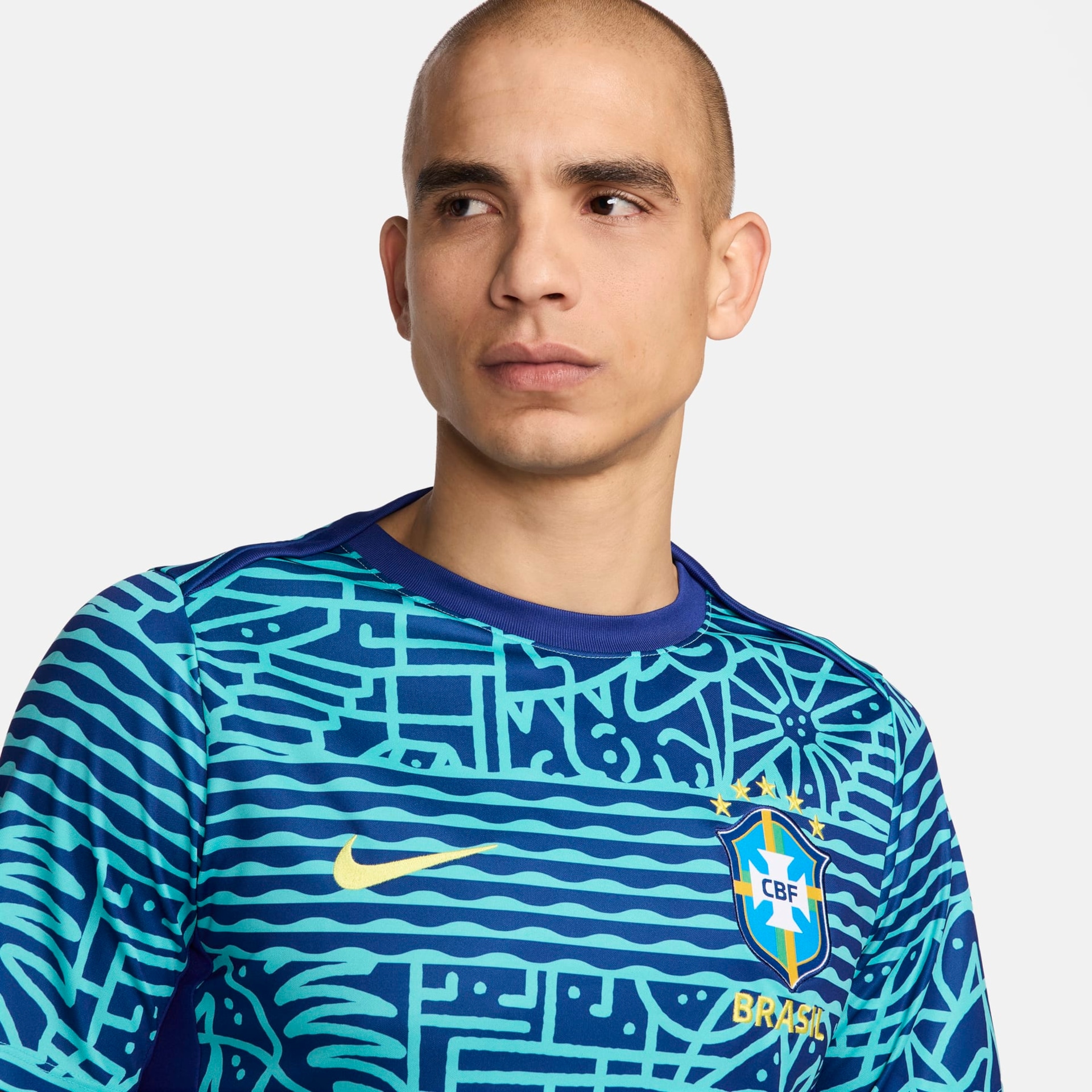 Camisa Nike Brasil Pré-Jogo Academy Pro Masculina - Foto 2