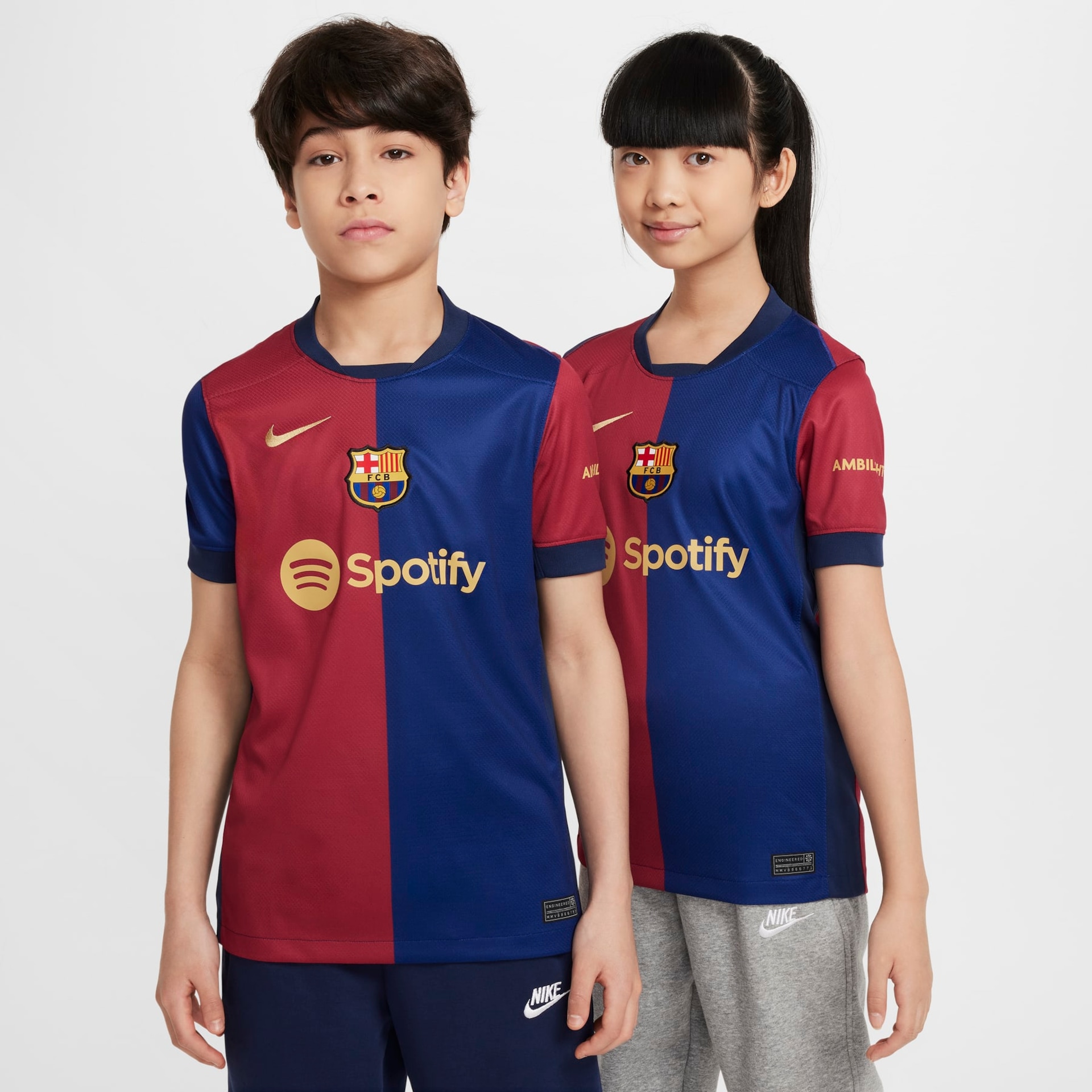 Camisa Nike Barcelona I 2024/25 Torcedor Pro Infantil - Foto 1