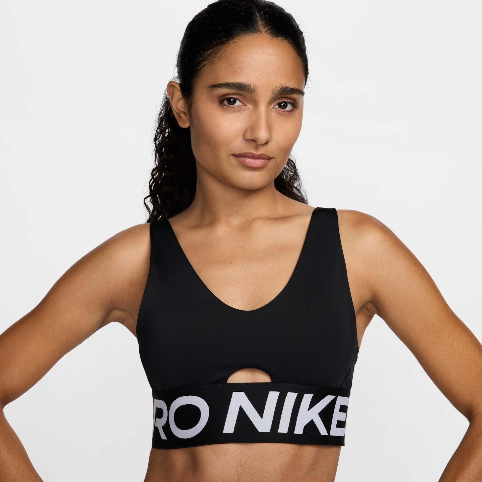 Top Nike Pro Indy Plunge Feminino - Foto 3