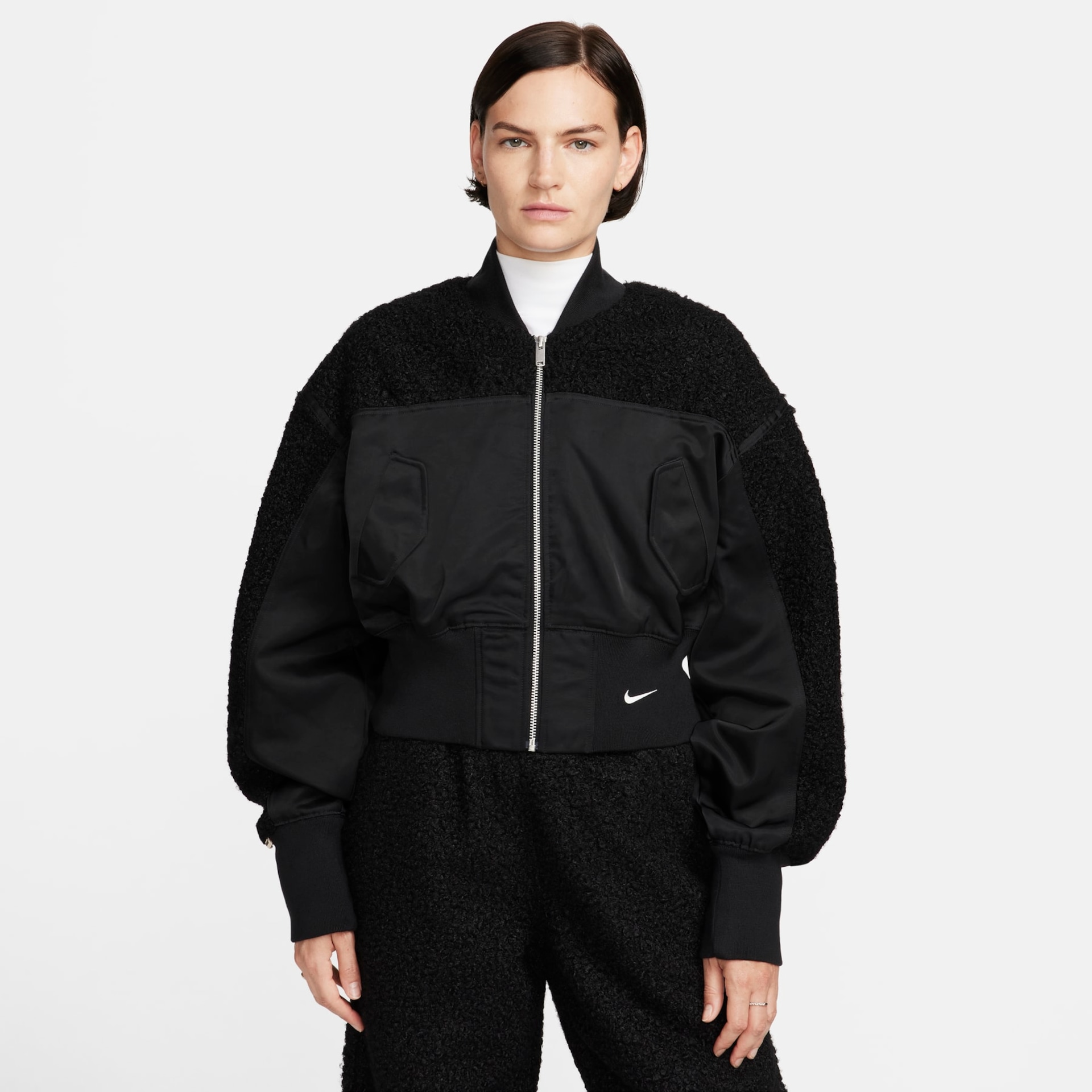 Jaqueta NikeSportswear Bomber Sherpa Feminina - Foto 1