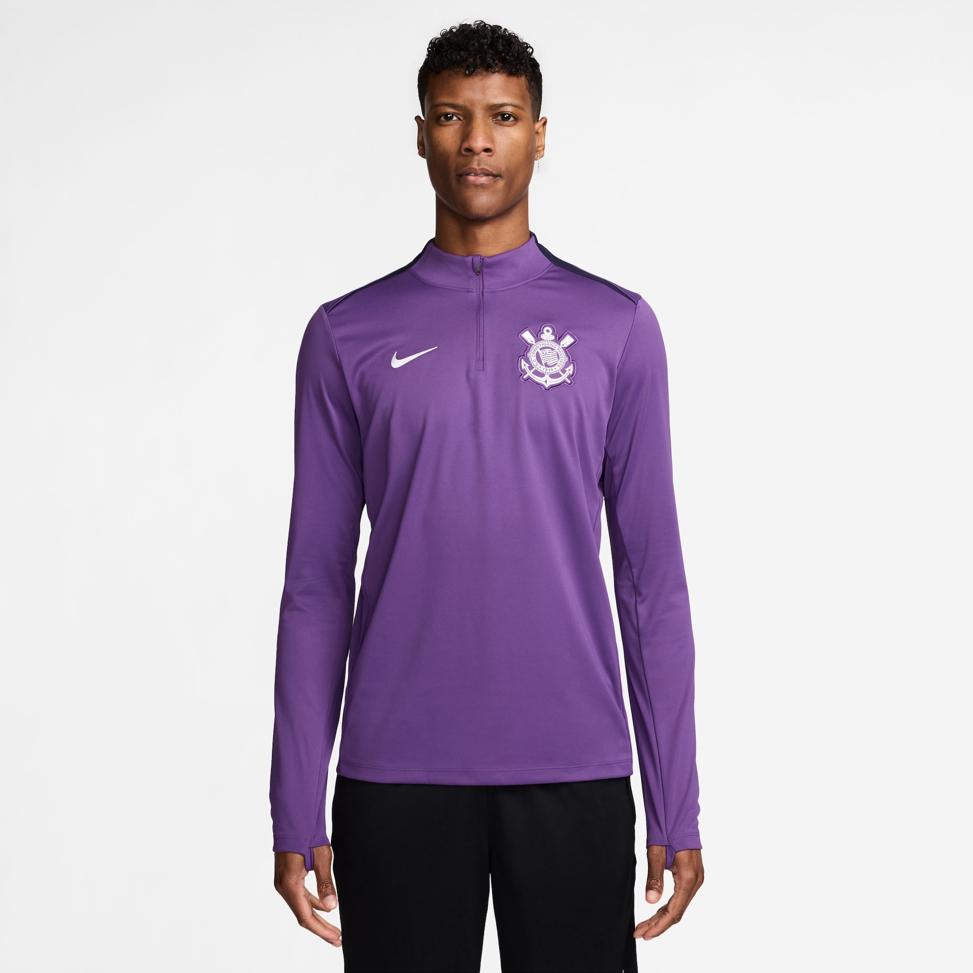 Camisa Manga Longa Nike Corinthians Treino 2025 Masculina - Foto 1