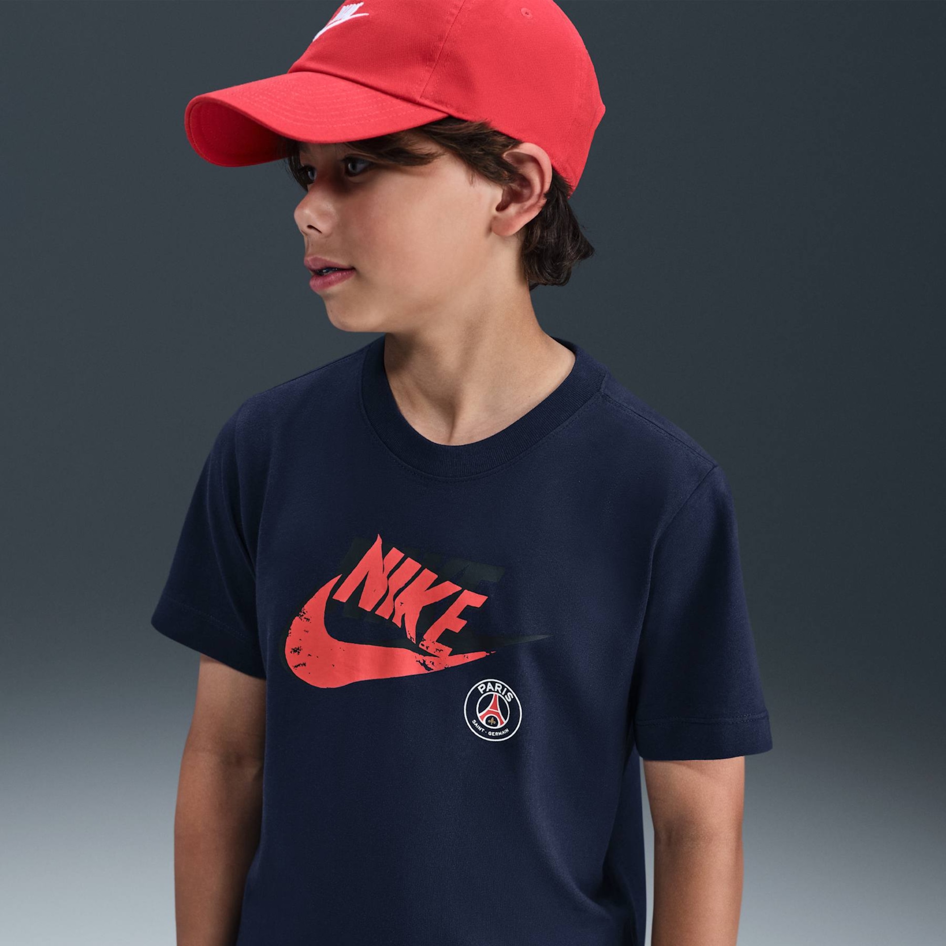 Camiseta Paris Saint-Germain Nike Futura Infantil - Foto 1