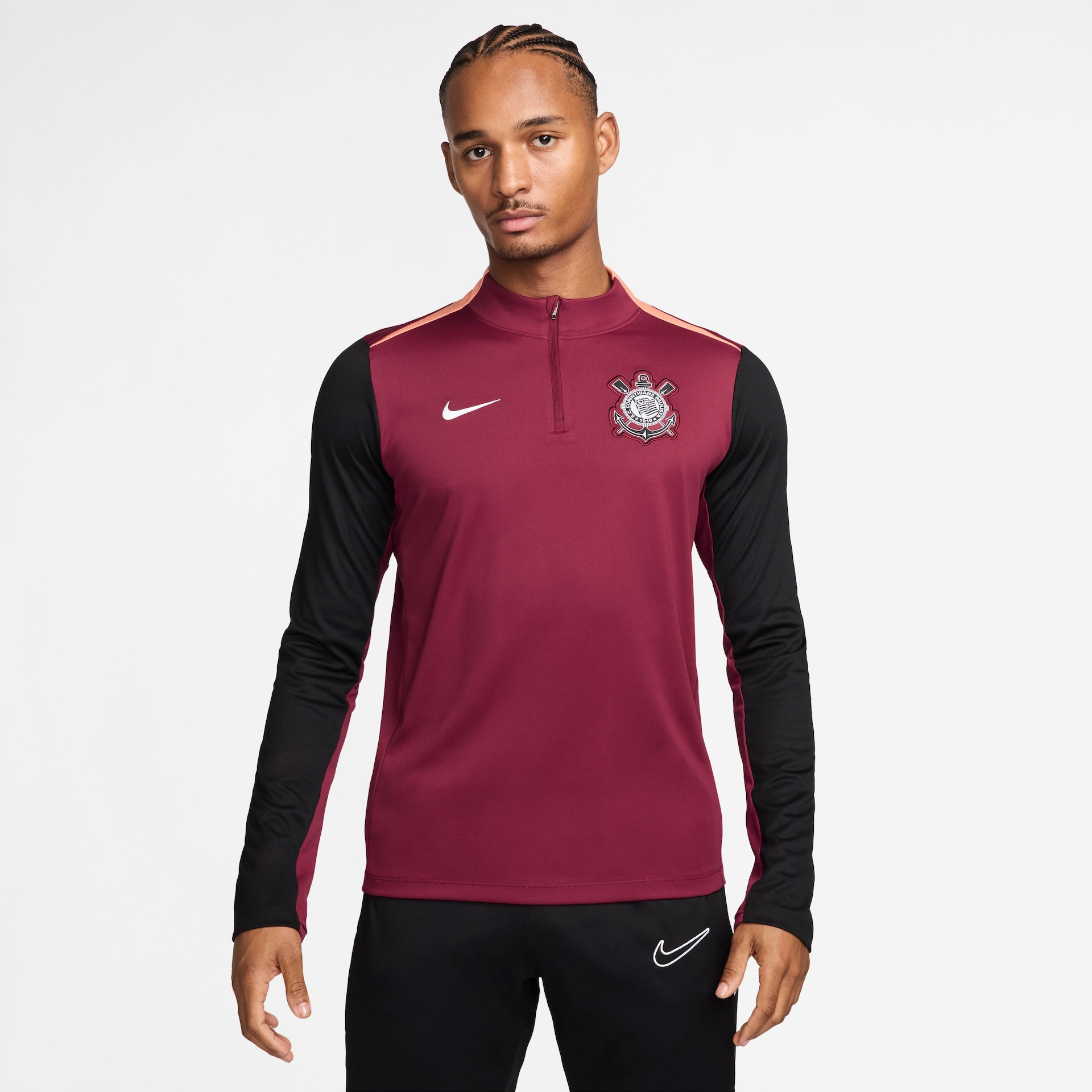 Camisa Corinthians Manga Longa Nike 2026 Treino Masculina - Foto 1