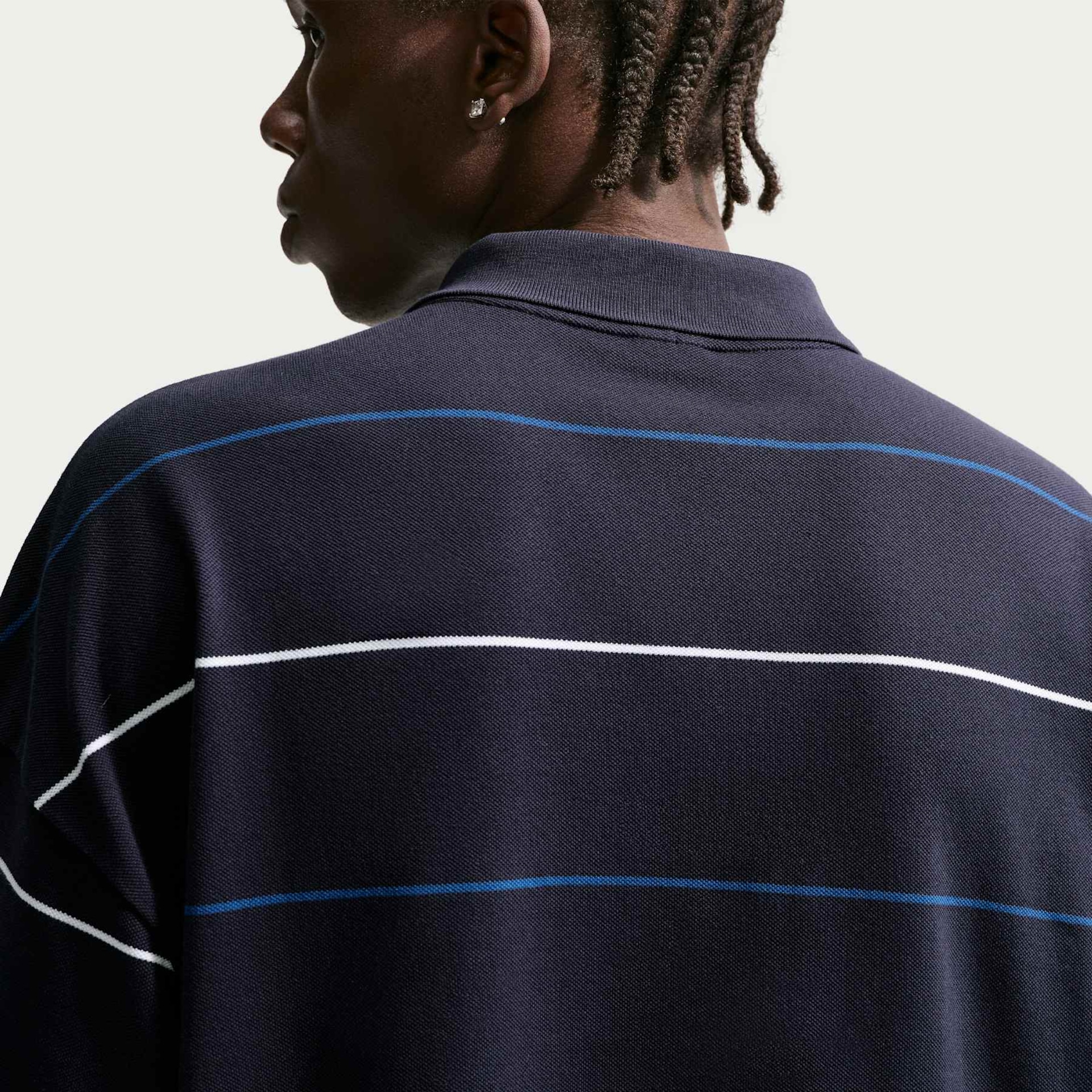 Camisa Polo Nike Club Stripe Oversized Masculina - Foto 2