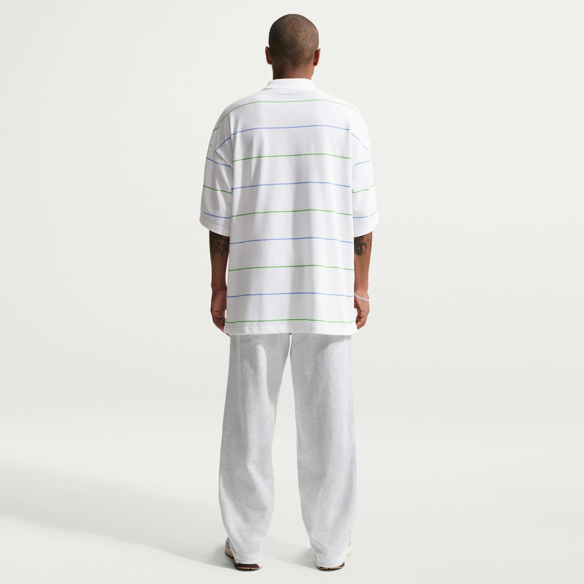 Camisa Polo Nike Club Stripe Oversized Masculina - Foto 5