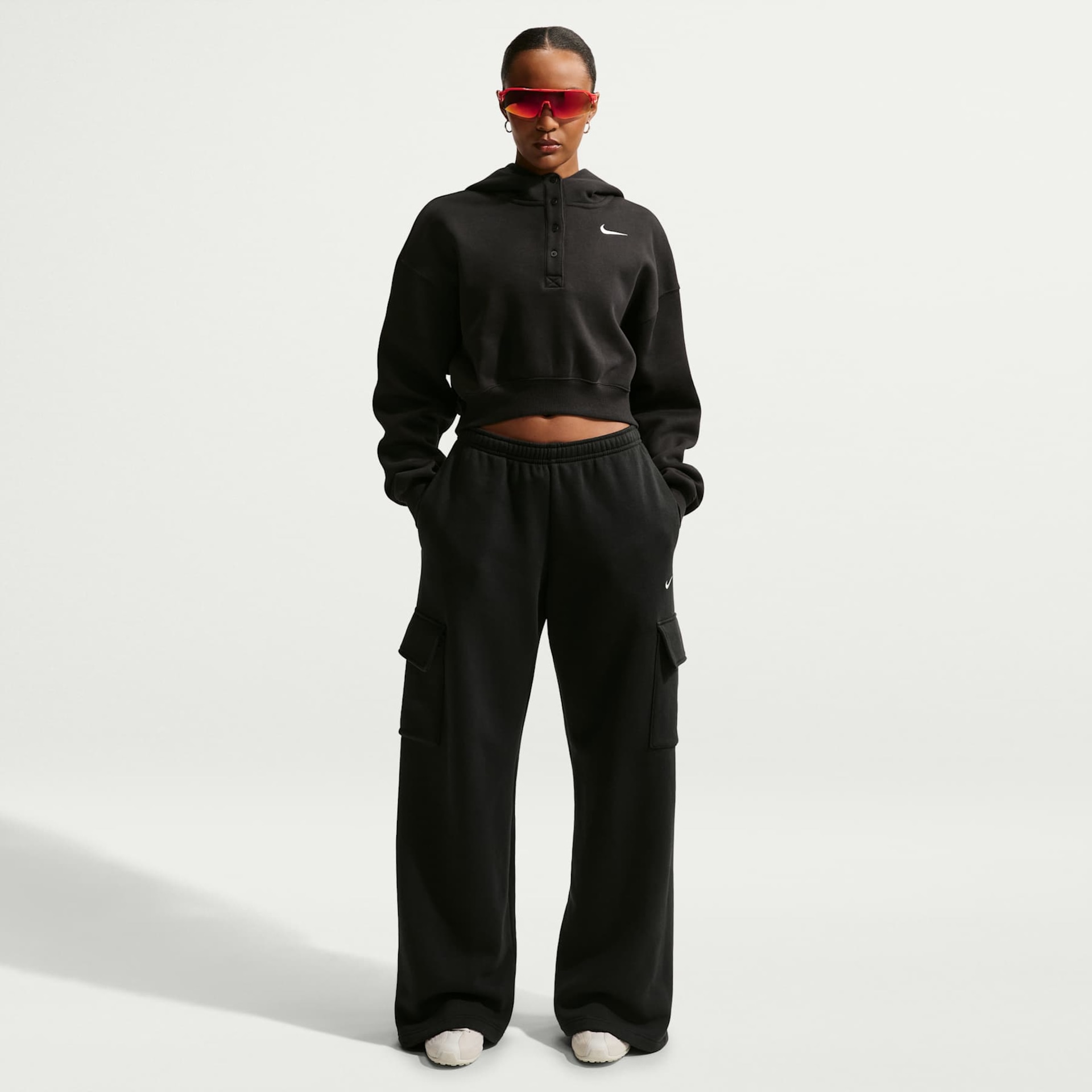 Blusão Cropped Nike Sportswear Phoenix Fleece Oversized Feminino - Foto 4