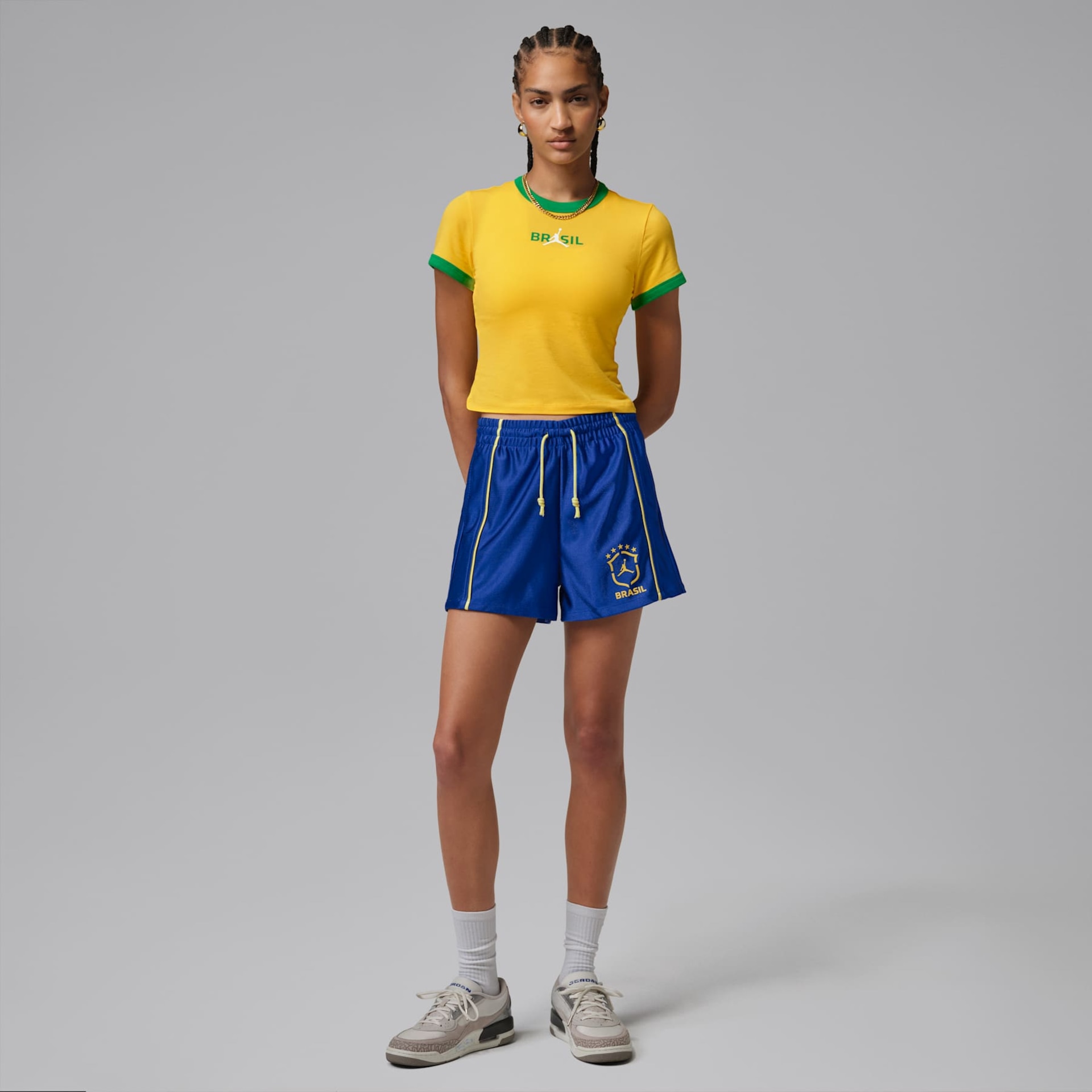 Shorts Brasil Jordan Brooklyn Knit Feminino - Foto 6
