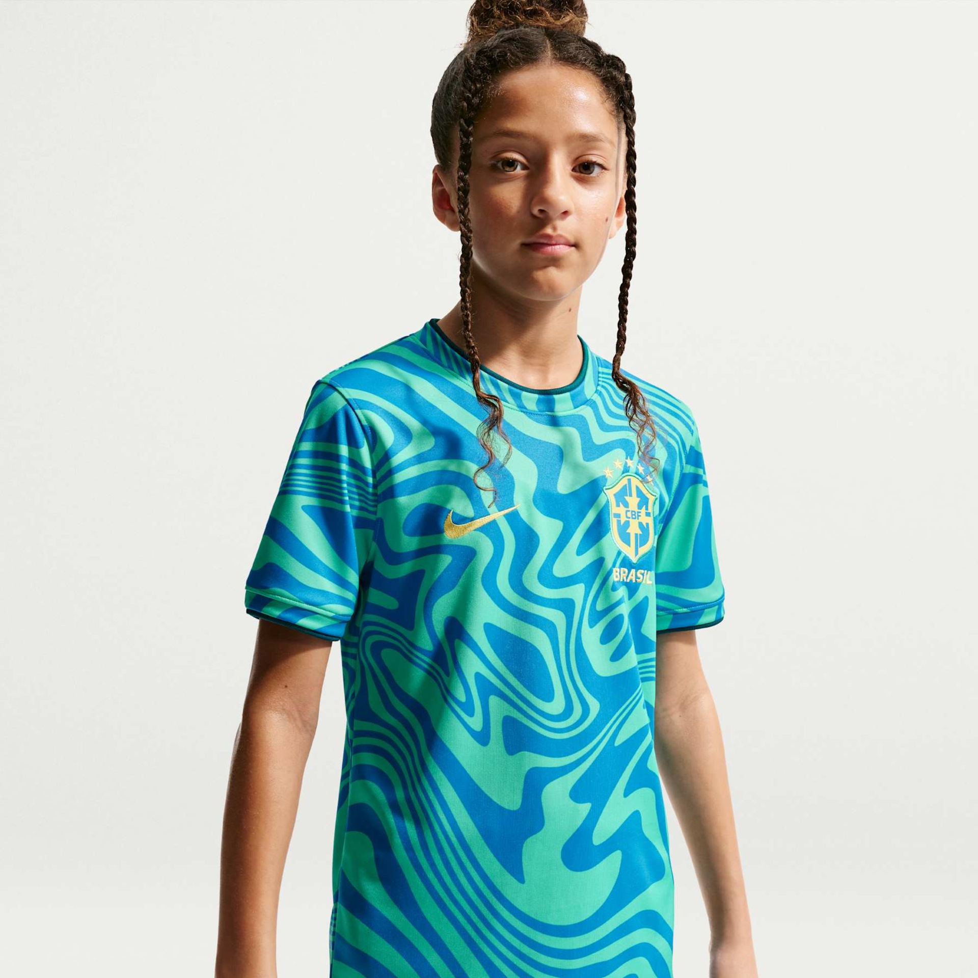 Camiseta Brasil Nike 2026 Pré-Jogo Infantil - Foto 2