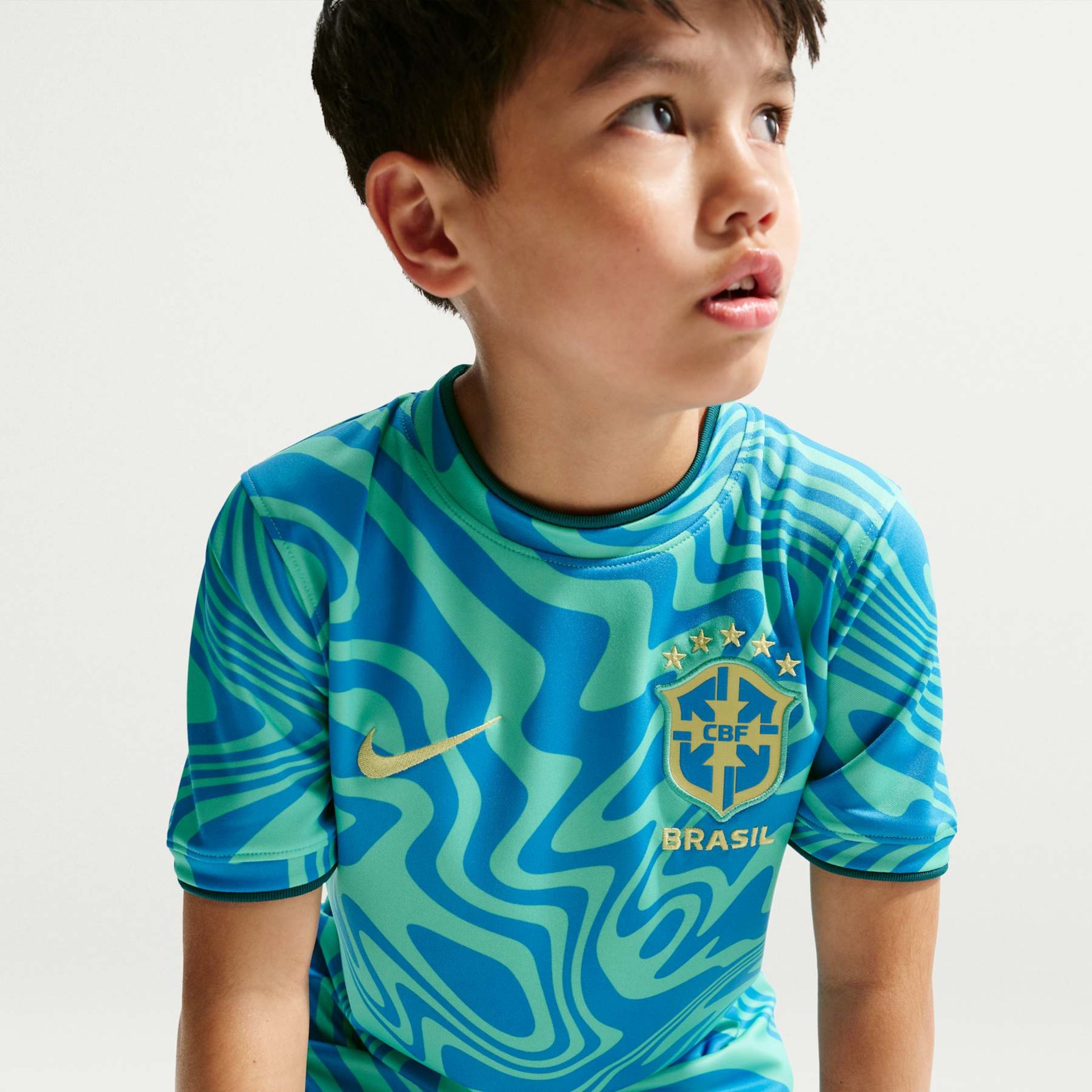 Camiseta Brasil Nike 2026 Pré-Jogo Infantil - Foto 3