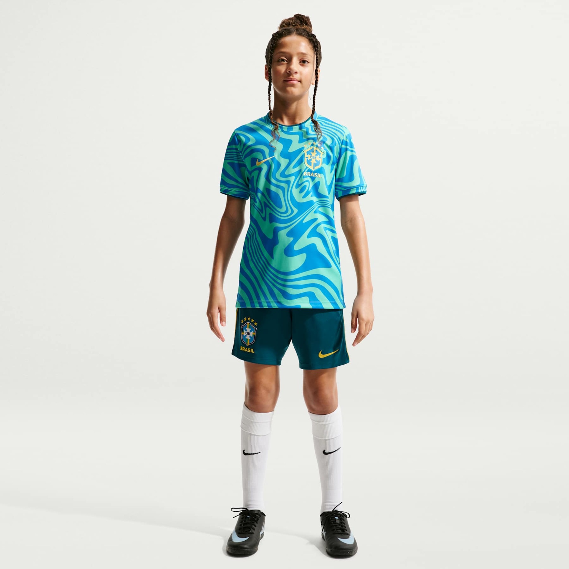 Camiseta Brasil Nike 2026 Pré-Jogo Infantil - Foto 6