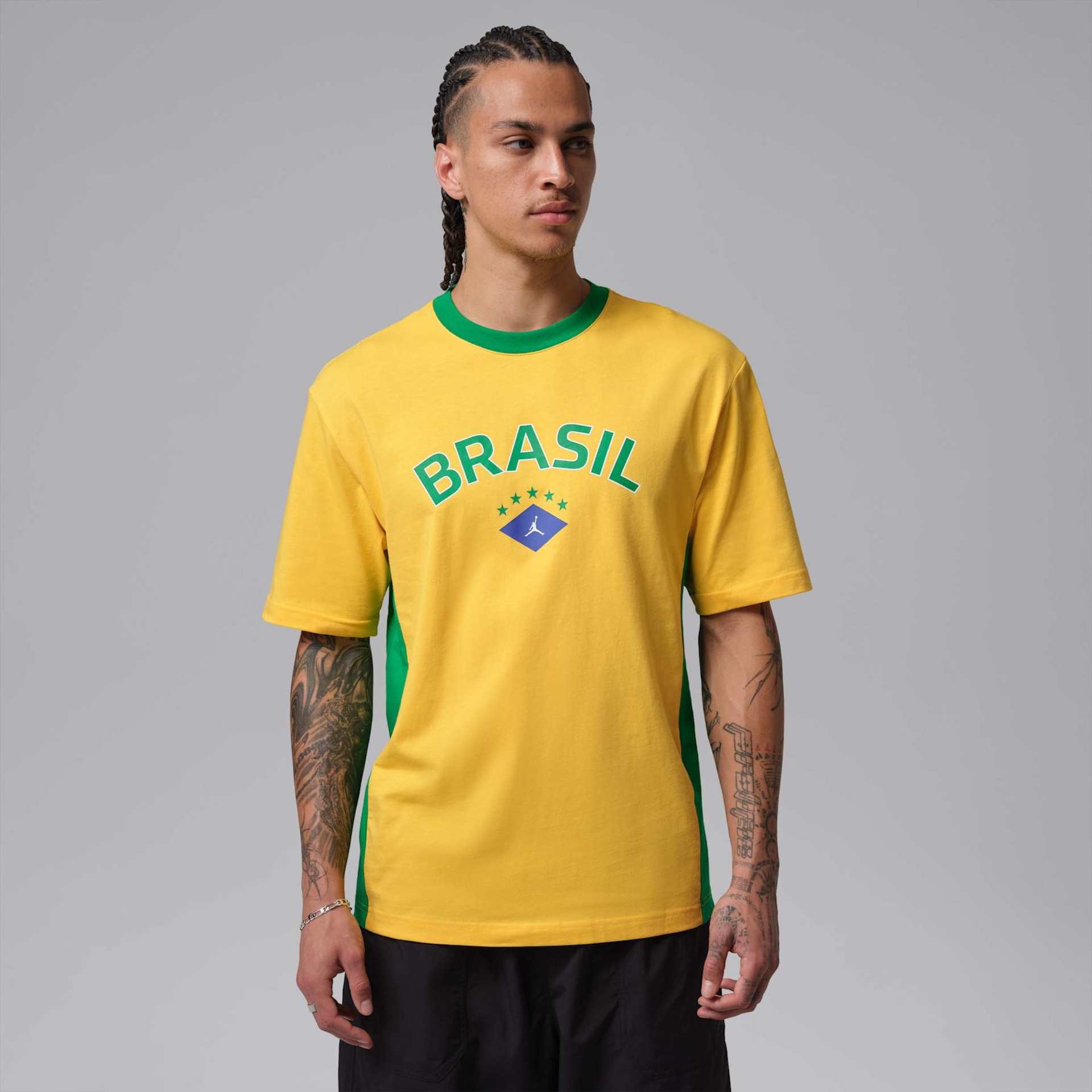 Camiseta Brasil Air Jordan 85 Crew Masculina - Foto 1