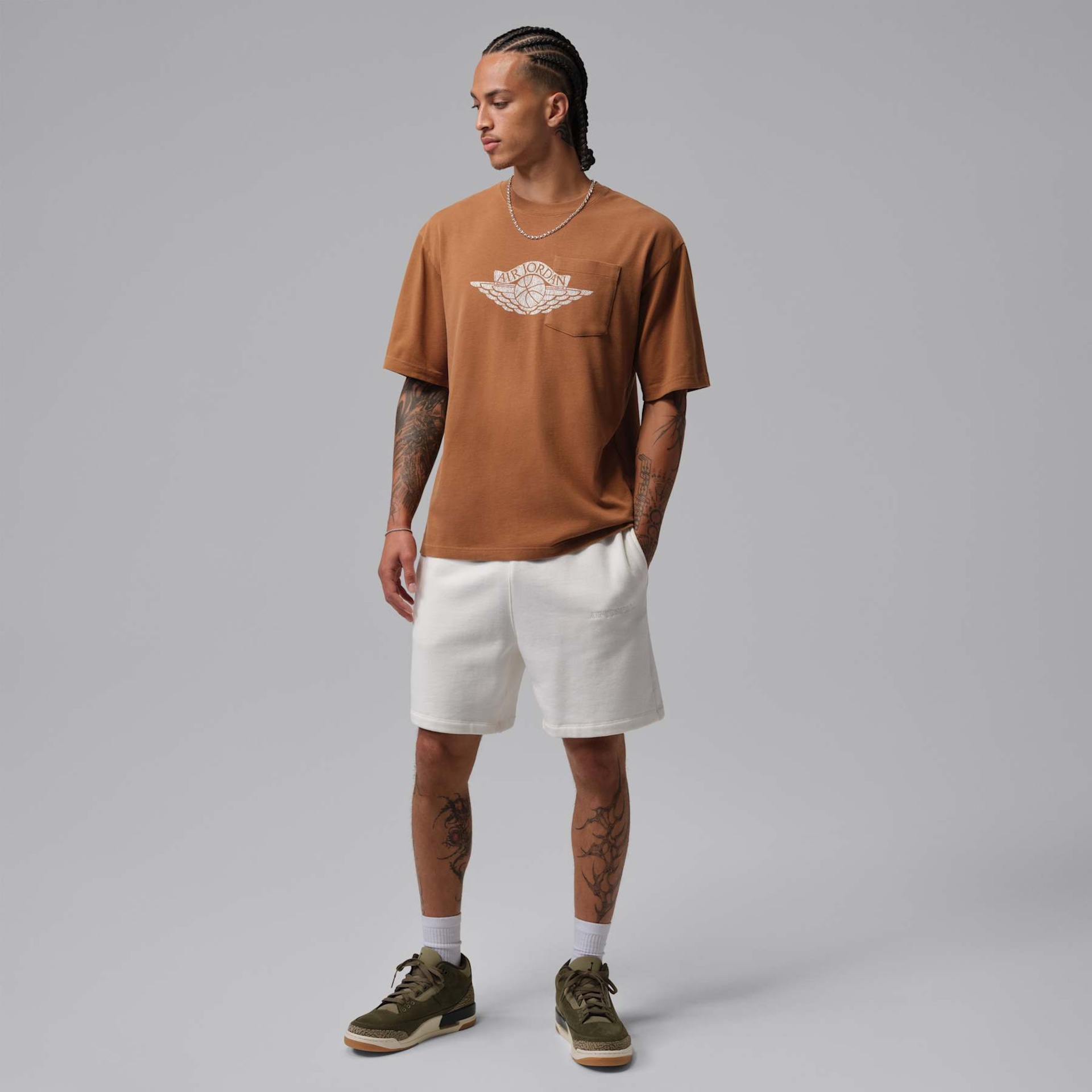Camiseta Jordan Flight Essentials 85 com Bolso Masculina - Foto 6