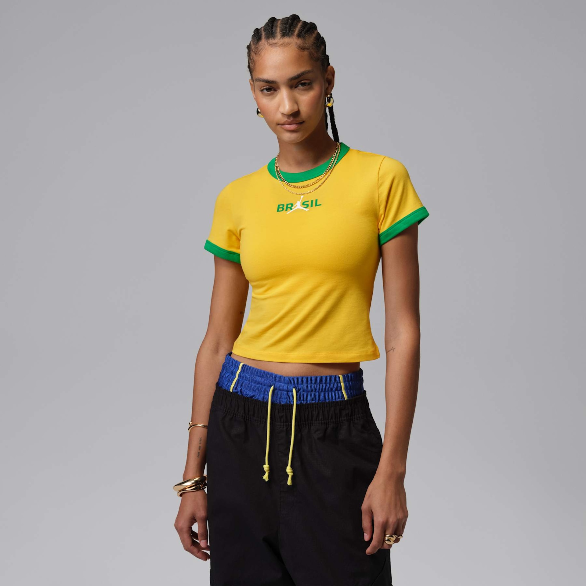 Camiseta Brasil Jordan Retro Crew Feminina - Foto 1