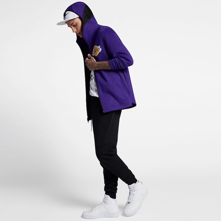 Jaqueta Nike Los Angeles Lakers Therma Flex Showtime Masculina - Foto 3