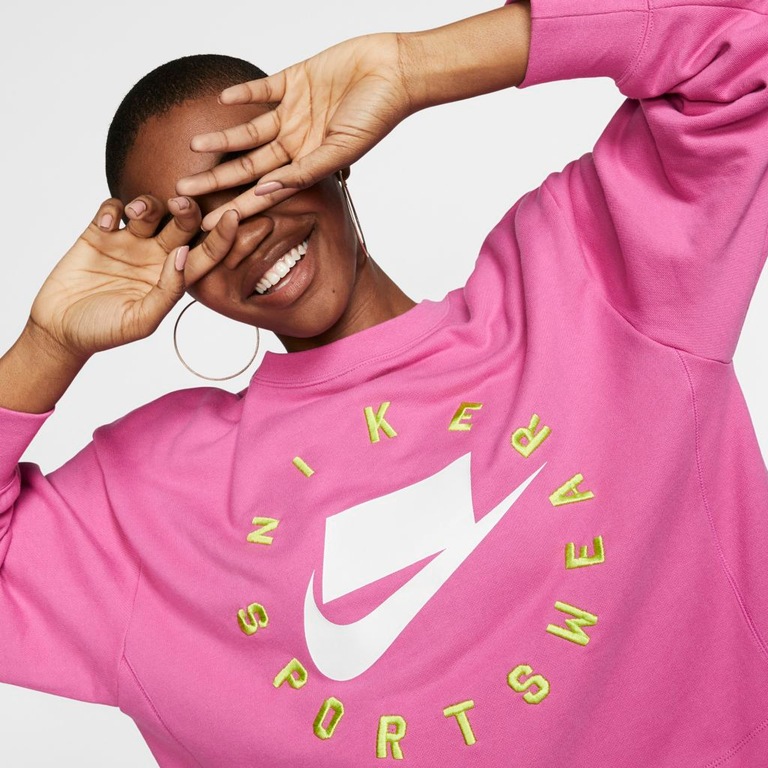 Blusão Nike Sportswear French Terry Crew Feminino - Foto 3