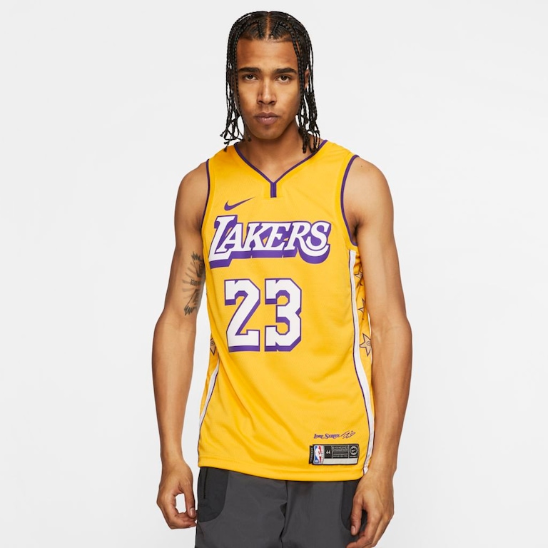 Regata Nike LeBron James Lakers City Edition Unissex - Foto 2