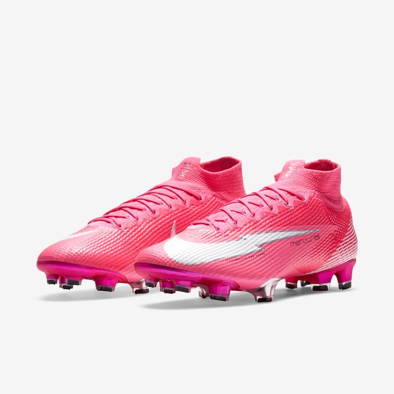 Chuteira Nike Mercurial Superfly 7 Elite Mbappé Rosa Campo - Foto 5