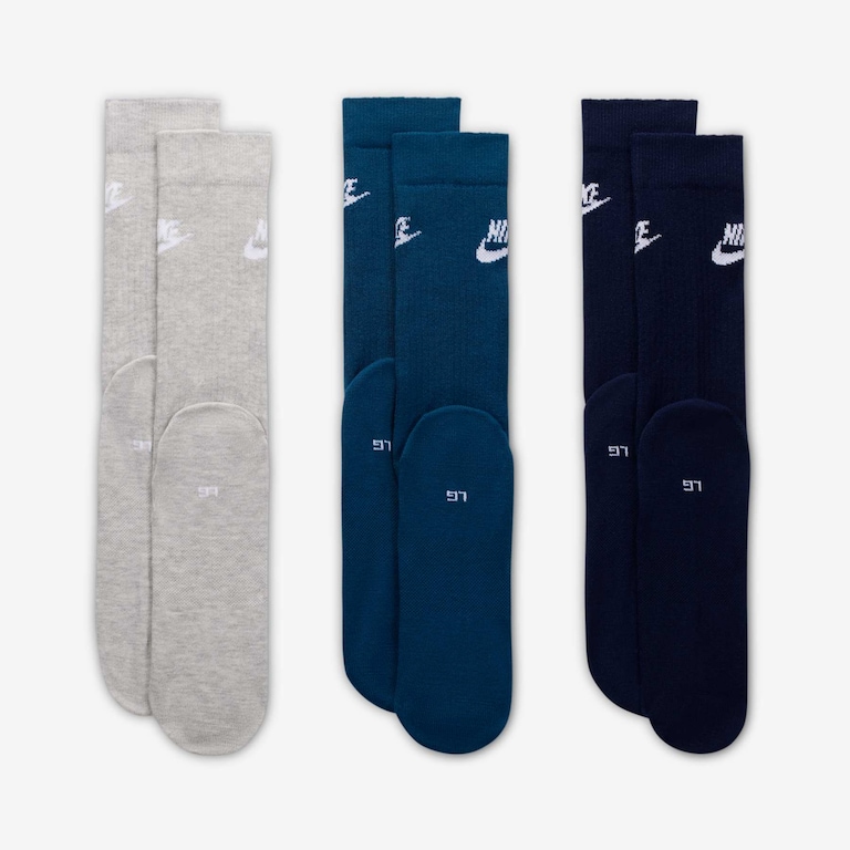 Meias Nike Sportswear Everyday Essential (3 Pares) Unissex - Foto 3