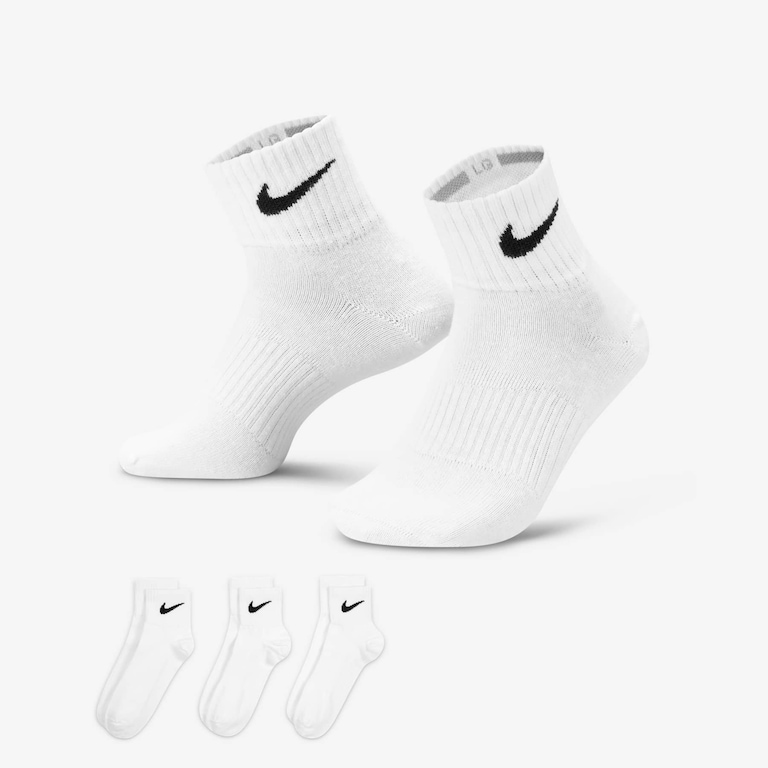 Meia Nike Lightweight Quarter (3 pares) Unissex - Foto 1