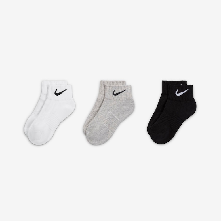 Meia Nike Performance Cushion Quarter (3 pares) Infantil - Foto 2