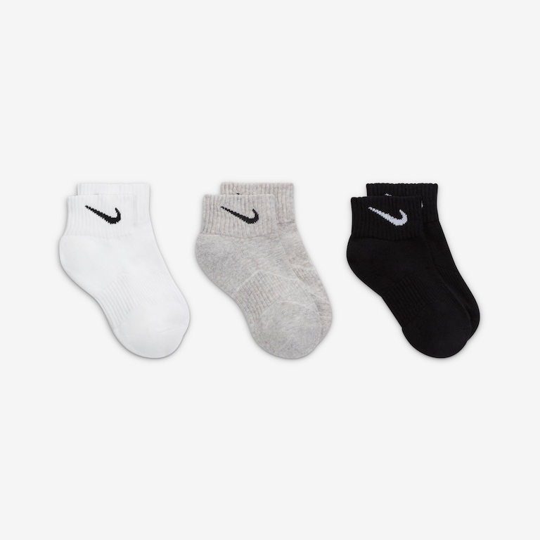 Meia Nike Performance Cushion Quarter (3 pares) Infantil - Foto 3